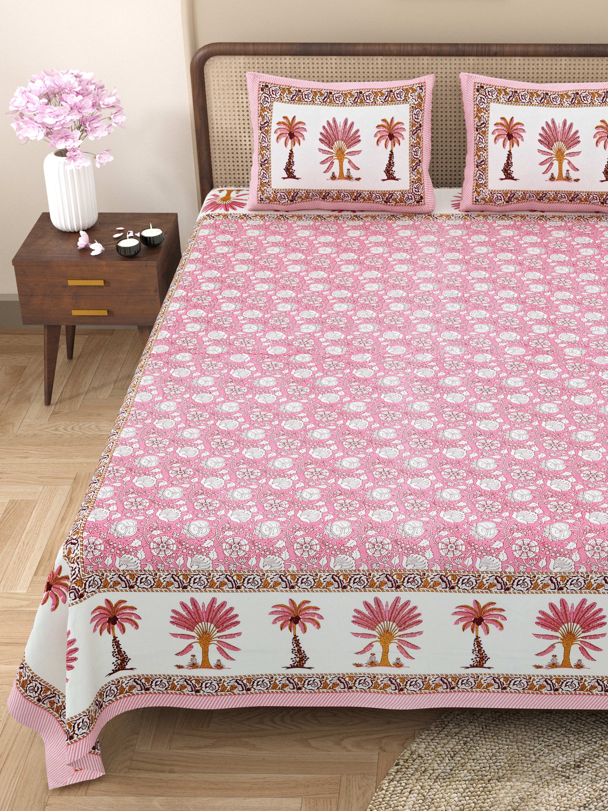 Rajasthan Royal Super Fine Cotton Block Print King Size Bedsheet
