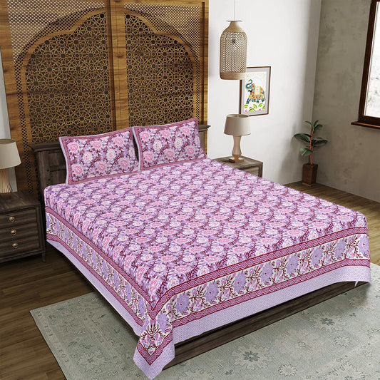 Rajasthan Royal Super Fine Cotton Block Print King Size Bedsheet