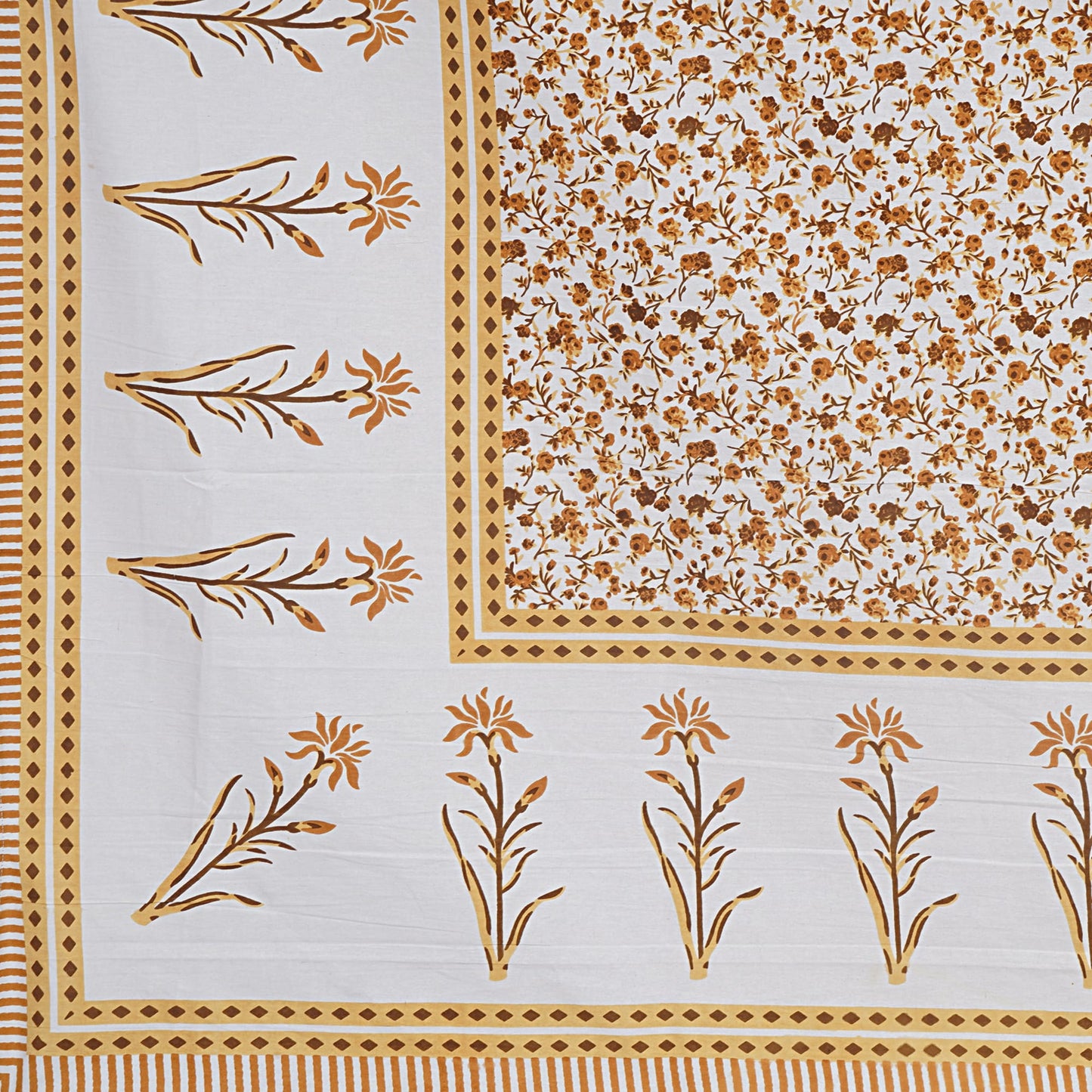 Rajasthan Royal Super Fine Cotton Block Print King Size Bedsheet