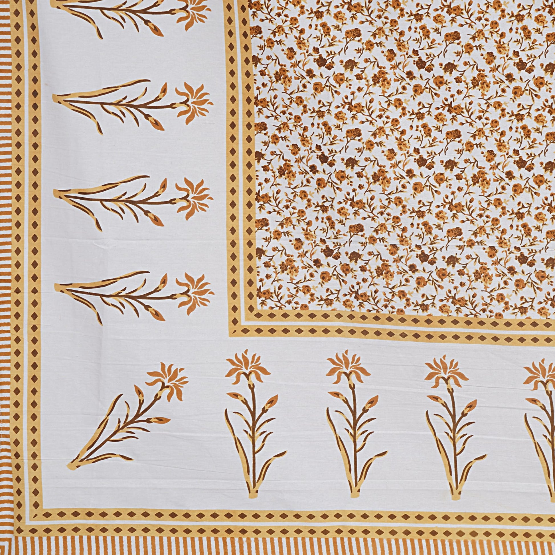 Rajasthan Royal Super Fine Cotton Block Print King Size Bedsheet