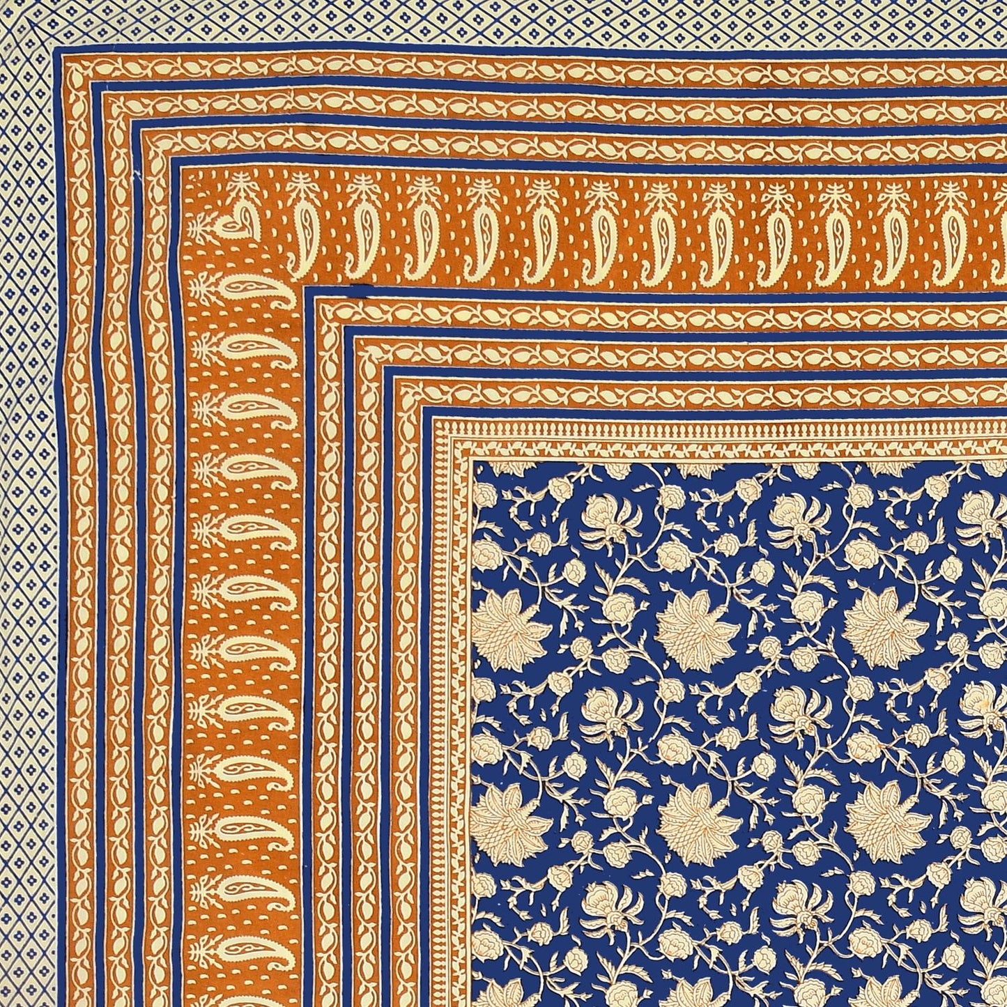 Rajasthani Cotton King Size Printed Flat Bedsheet  90*108 With 2 Zipper Pillow Cover