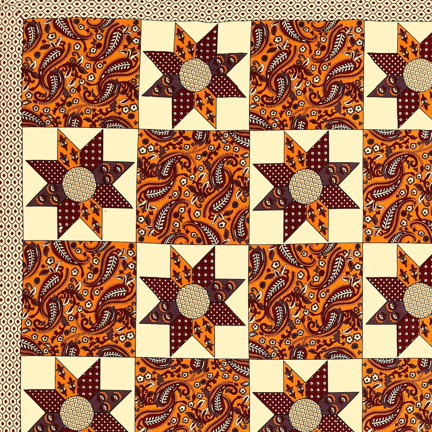 Rajasthani Cotton King Size Printed Flat Bedsheet  90*108 With 2 Zipper Pillow Cover