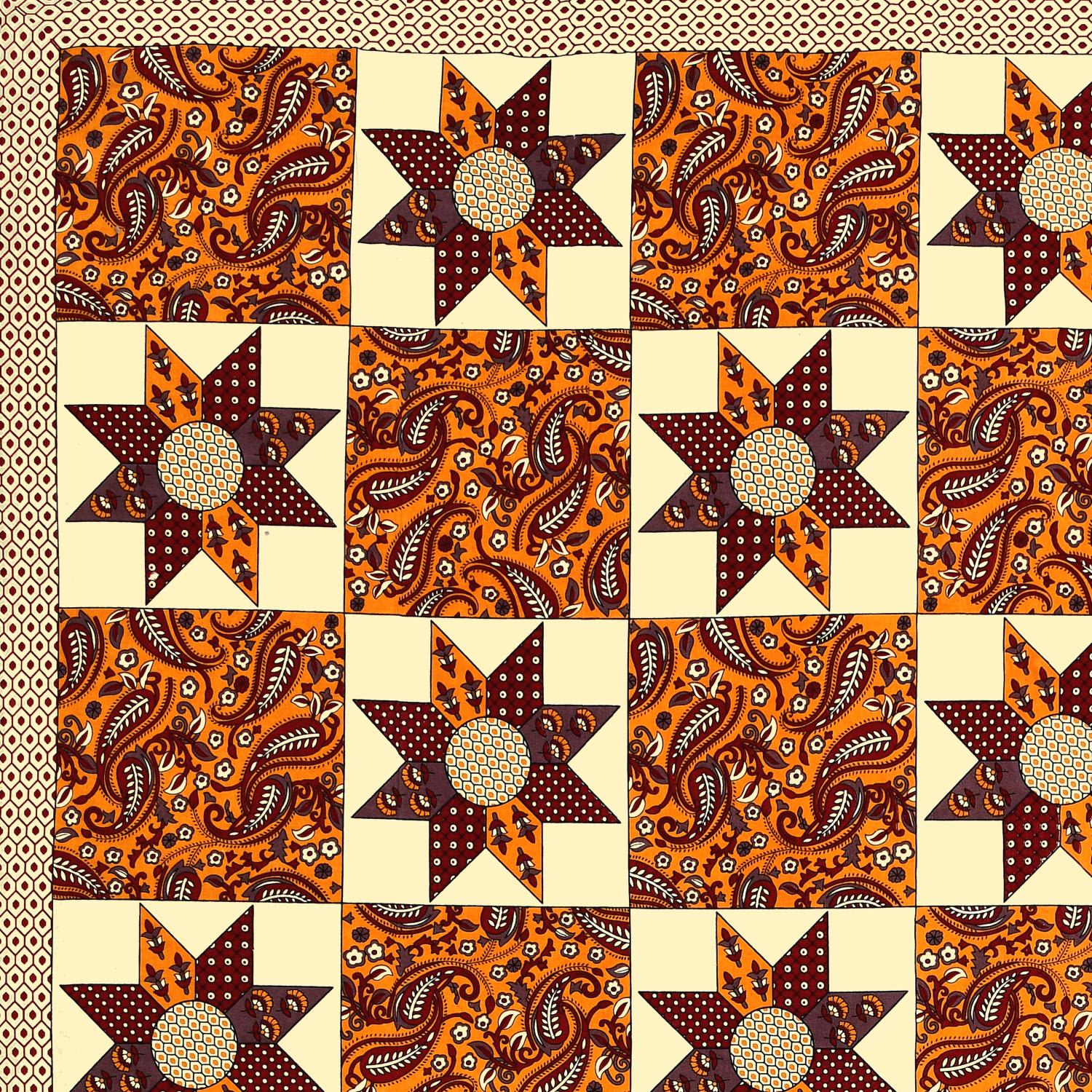 Rajasthani Cotton King Size Printed Flat Bedsheet  90*108 With 2 Zipper Pillow Cover