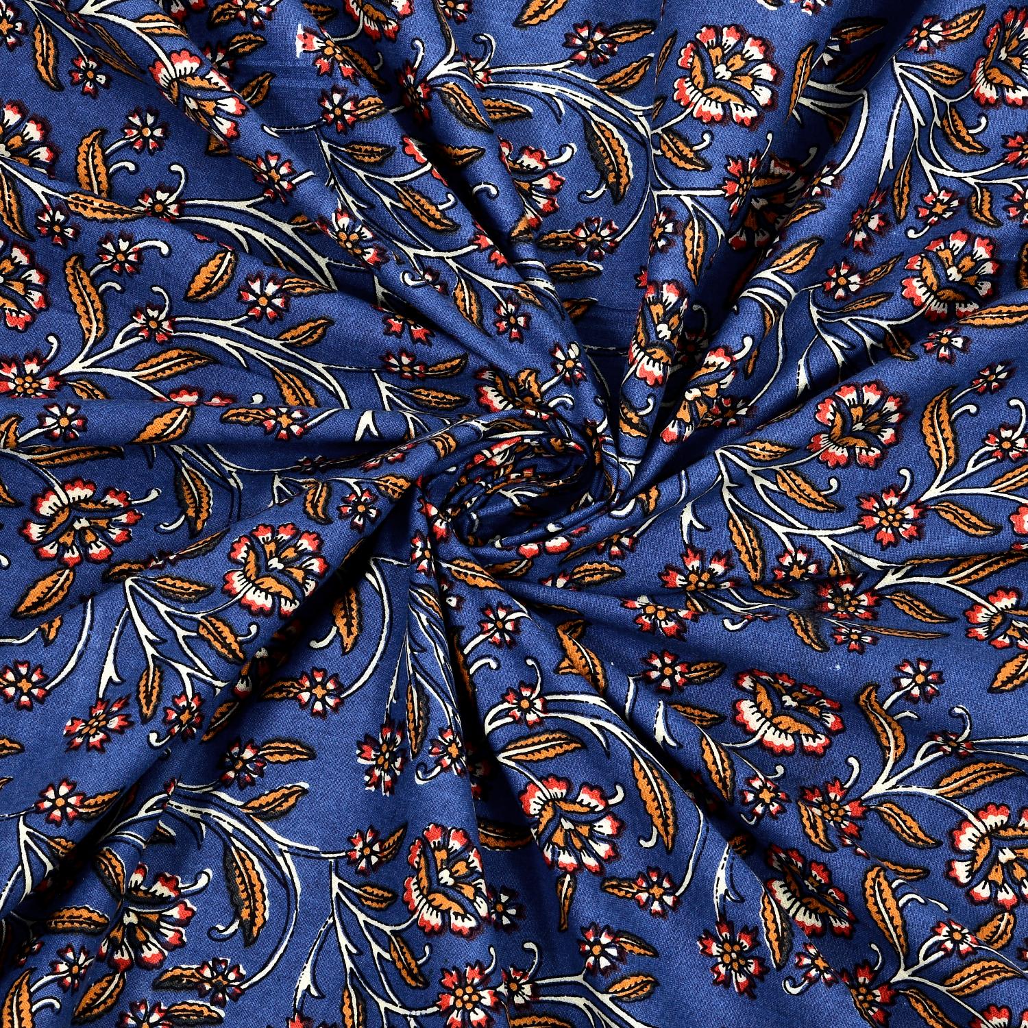 Rajasthani Cotton King Size Printed Flat Bedsheet  90*108 With 2 Zipper Pillow Cover