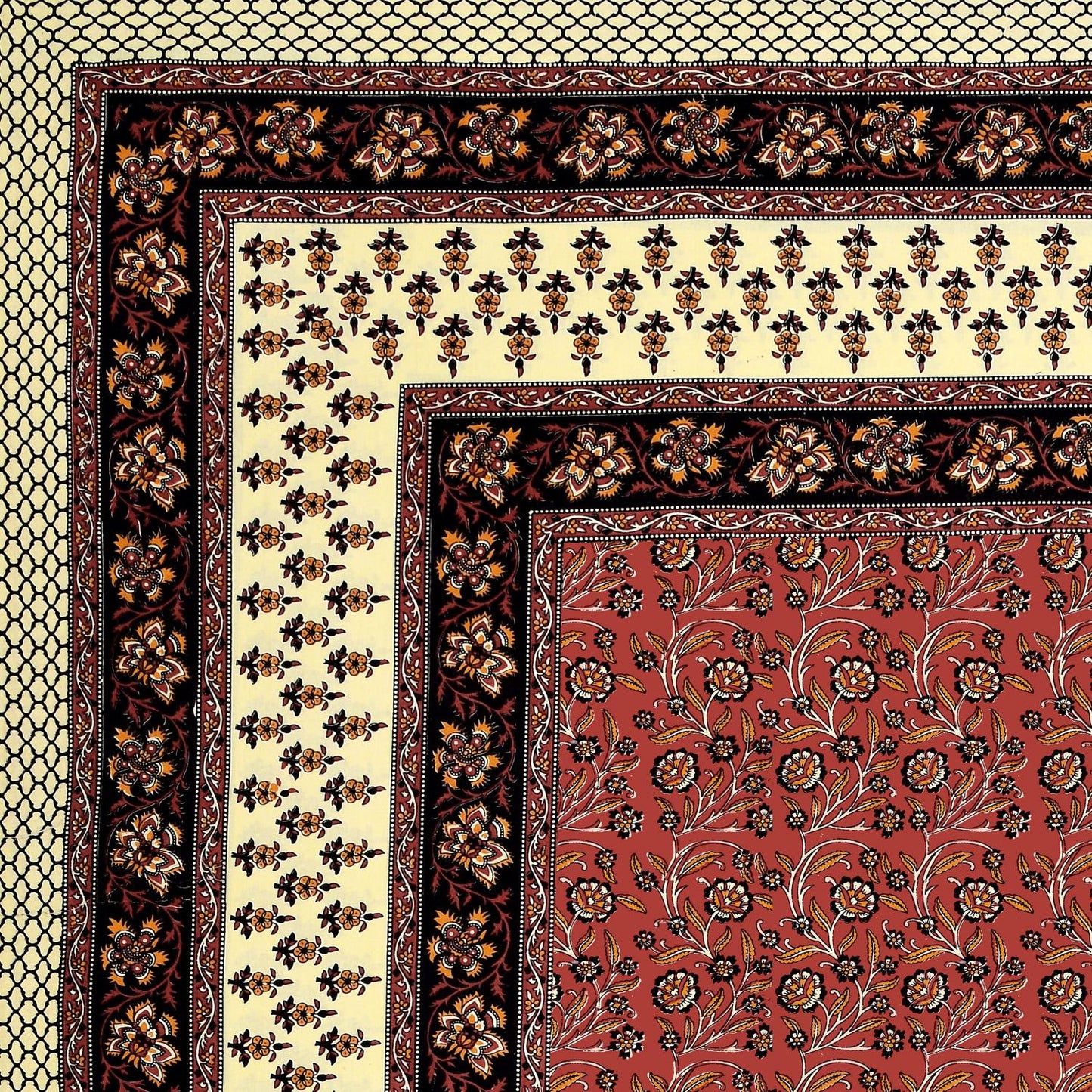 Rajasthani Cotton King Size Printed Flat Bedsheet  90*108 With 2 Zipper Pillow Cover