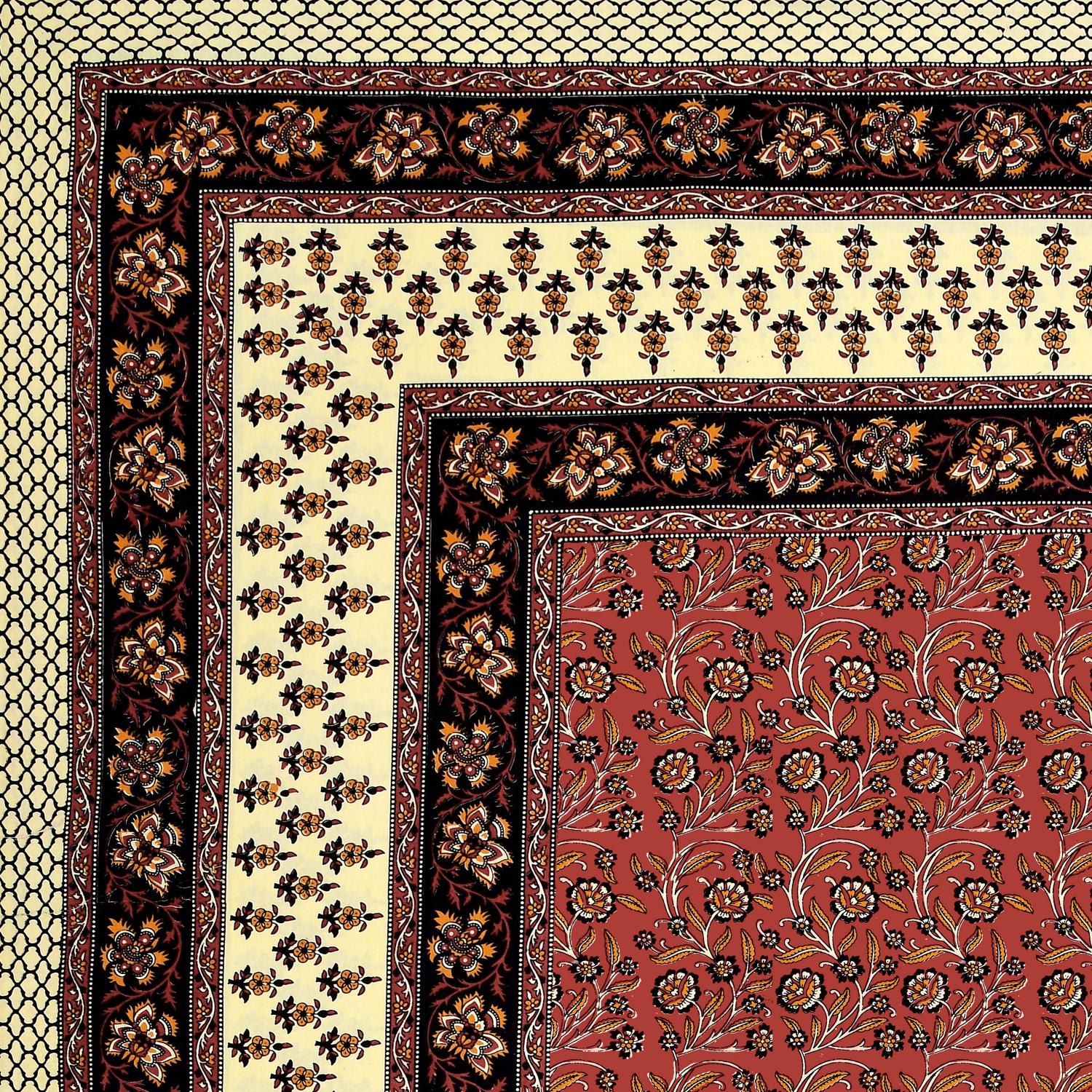 Rajasthani Cotton King Size Printed Flat Bedsheet  90*108 With 2 Zipper Pillow Cover