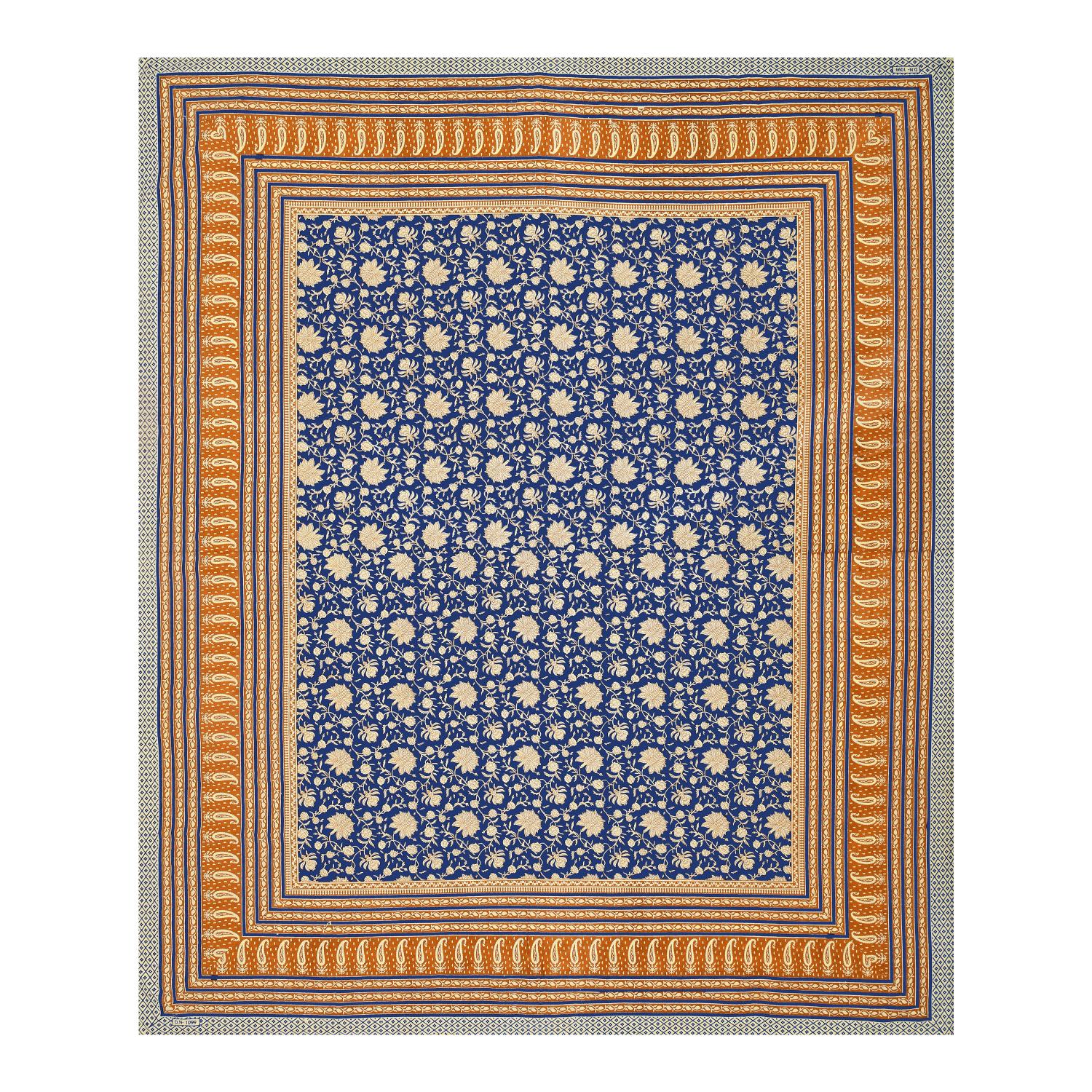 Rajasthani Cotton King Size Printed Flat Bedsheet  90*108 With 2 Zipper Pillow Cover