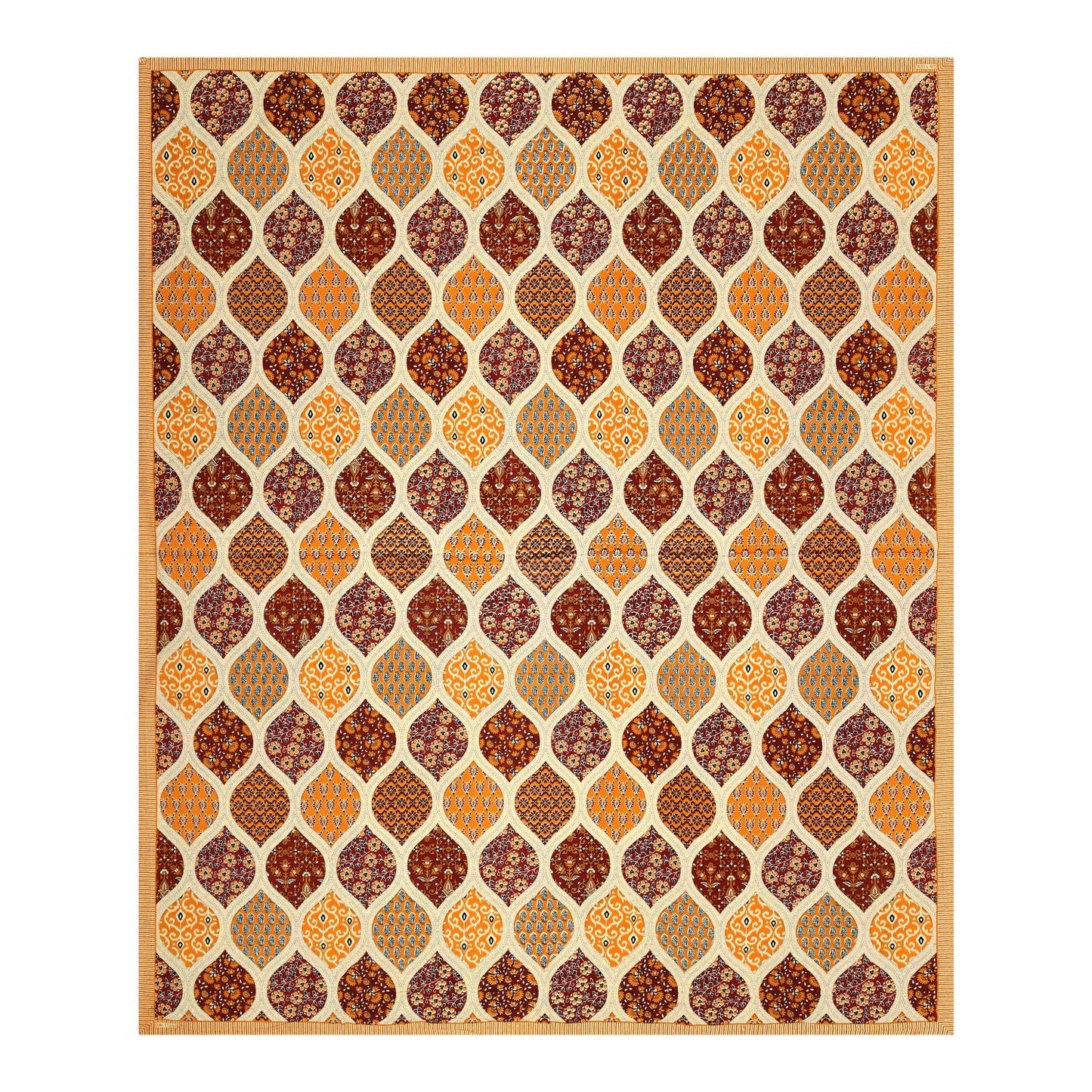 Rajasthani Cotton King Size Printed Flat Bedsheet  90*108 With 2 Zipper Pillow Cover