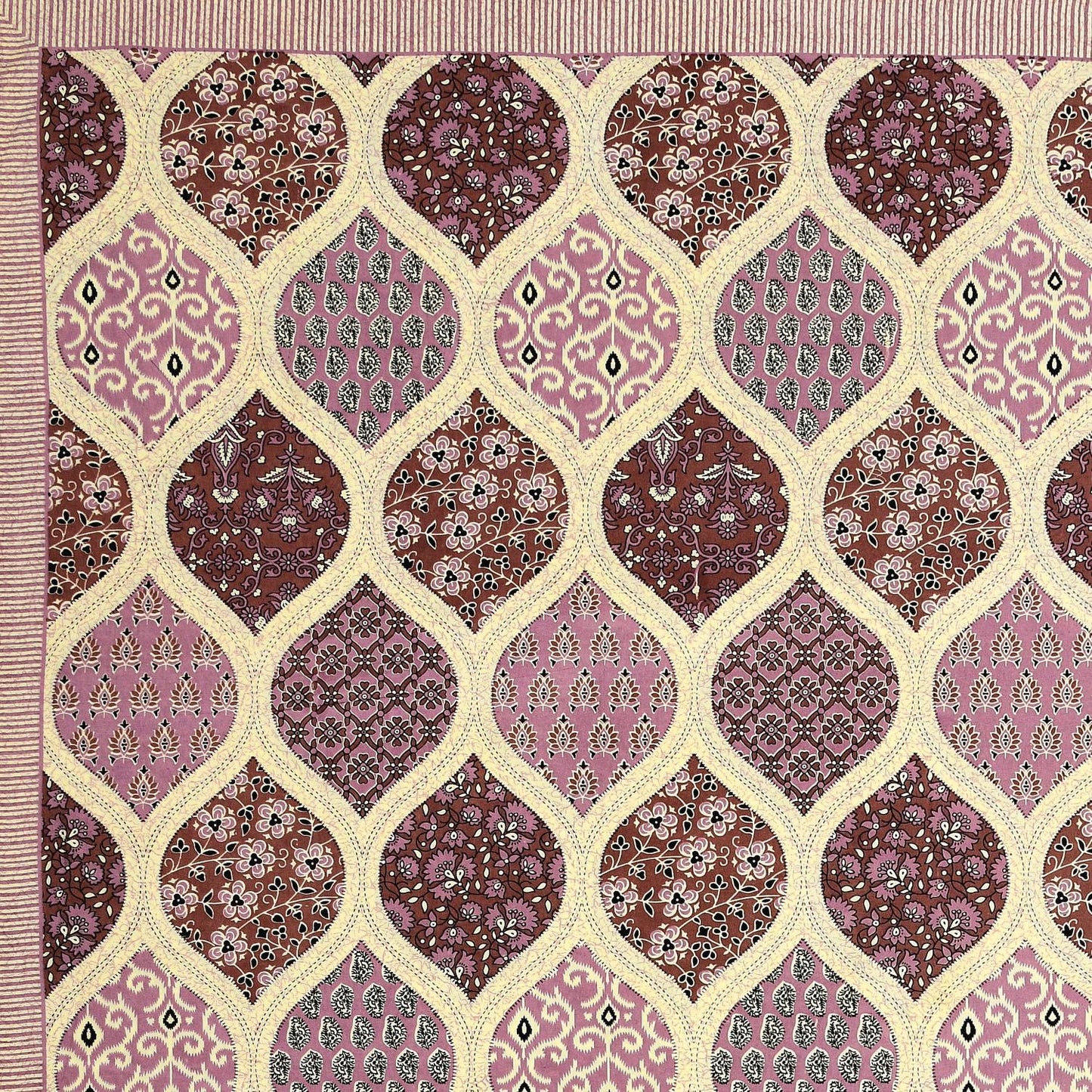 Rajasthani Cotton King Size Printed Flat Bedsheet  90*108 With 2 Zipper Pillow Cover