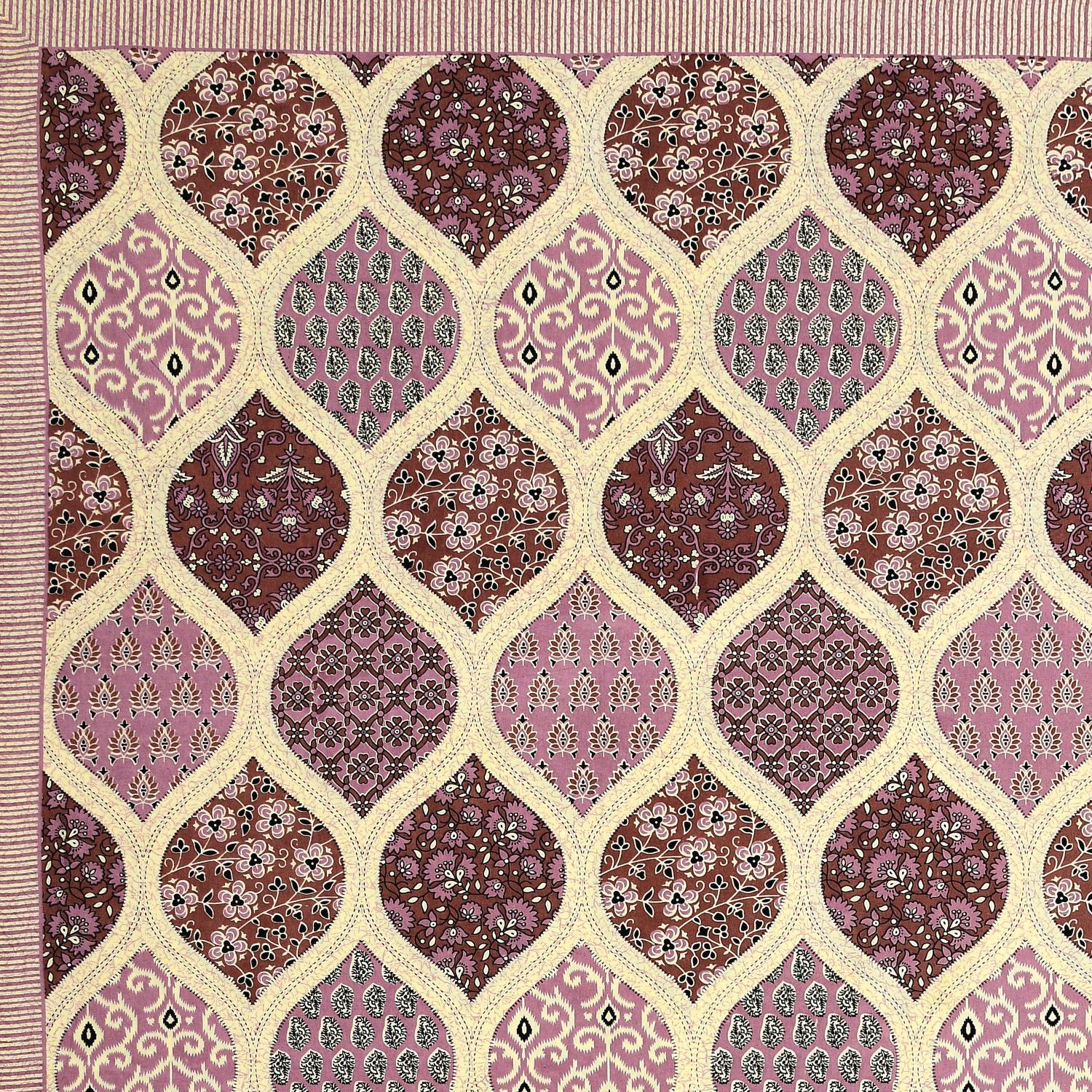 Rajasthani Cotton King Size Printed Flat Bedsheet  90*108 With 2 Zipper Pillow Cover