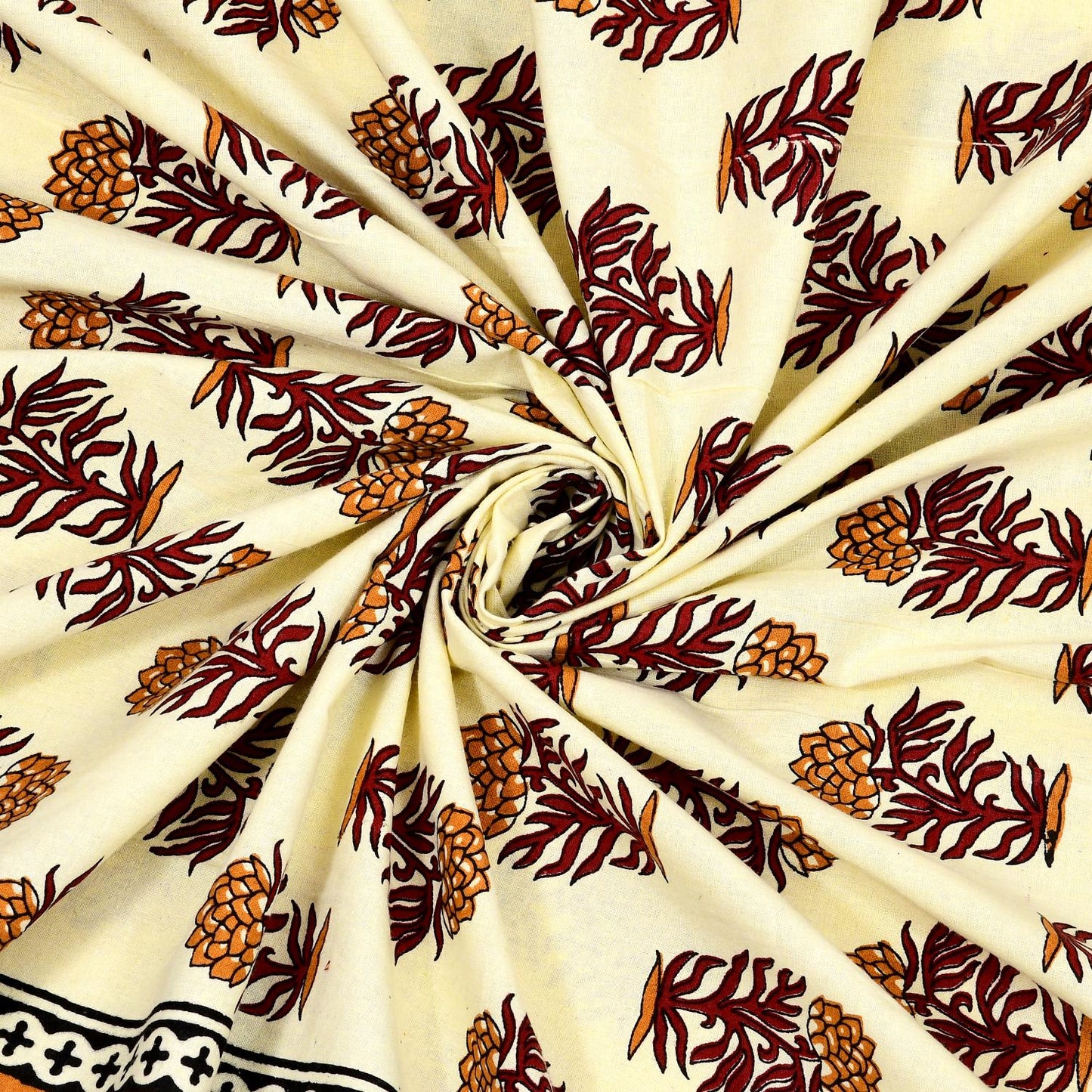 Rajasthani Cotton King Size Printed Flat Bedsheet  90*108 With 2 Zipper Pillow Cover