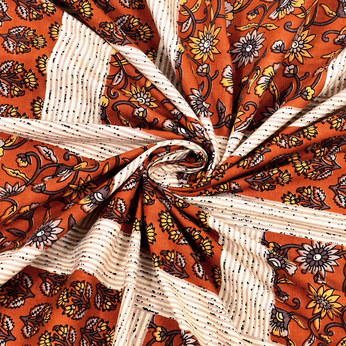 Rajasthani Cotton King Size Printed Flat Bedsheet  90*108 With 2 Zipper Pillow Cover