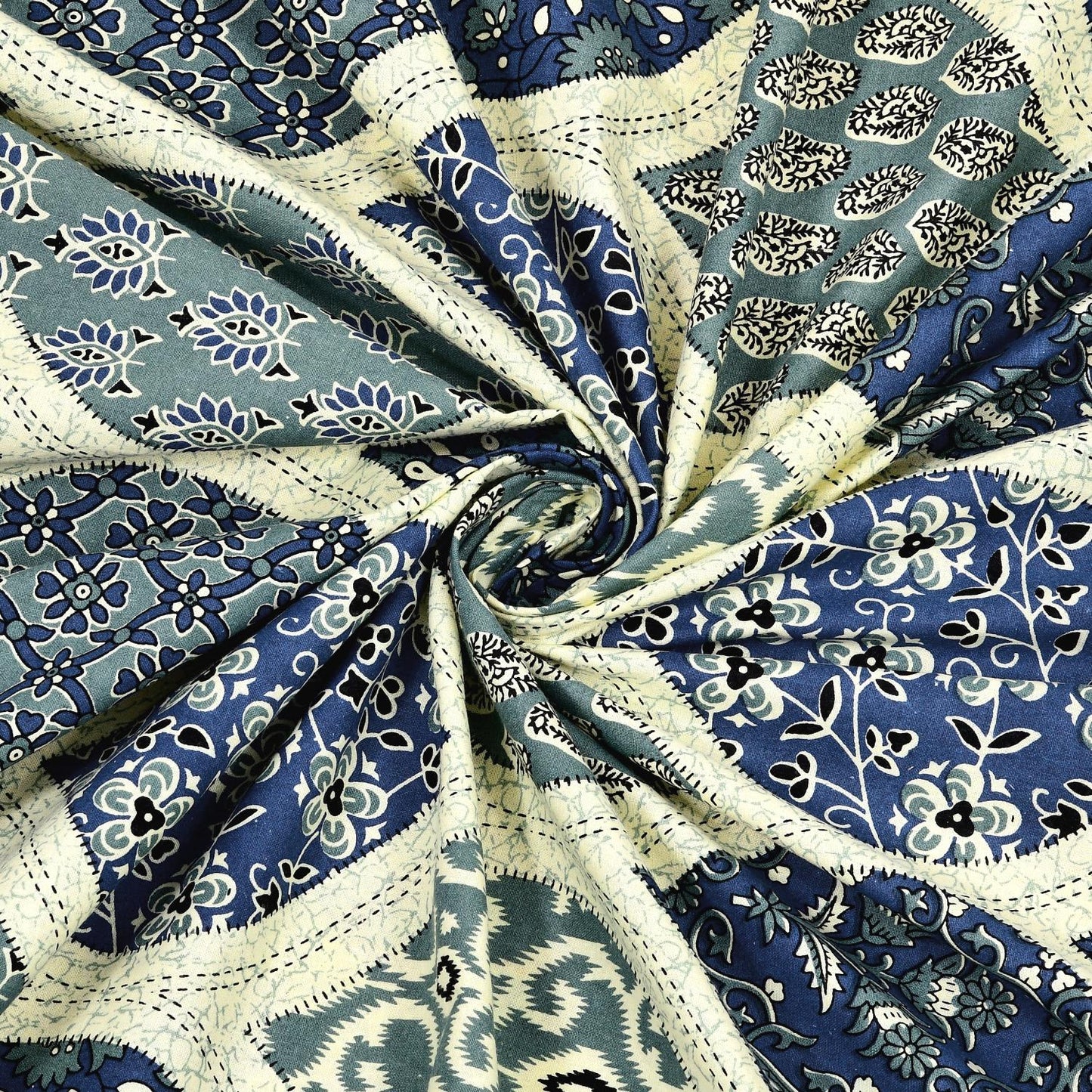 Rajasthani Cotton King Size Printed Flat Bedsheet  90*108 With 2 Zipper Pillow Cover