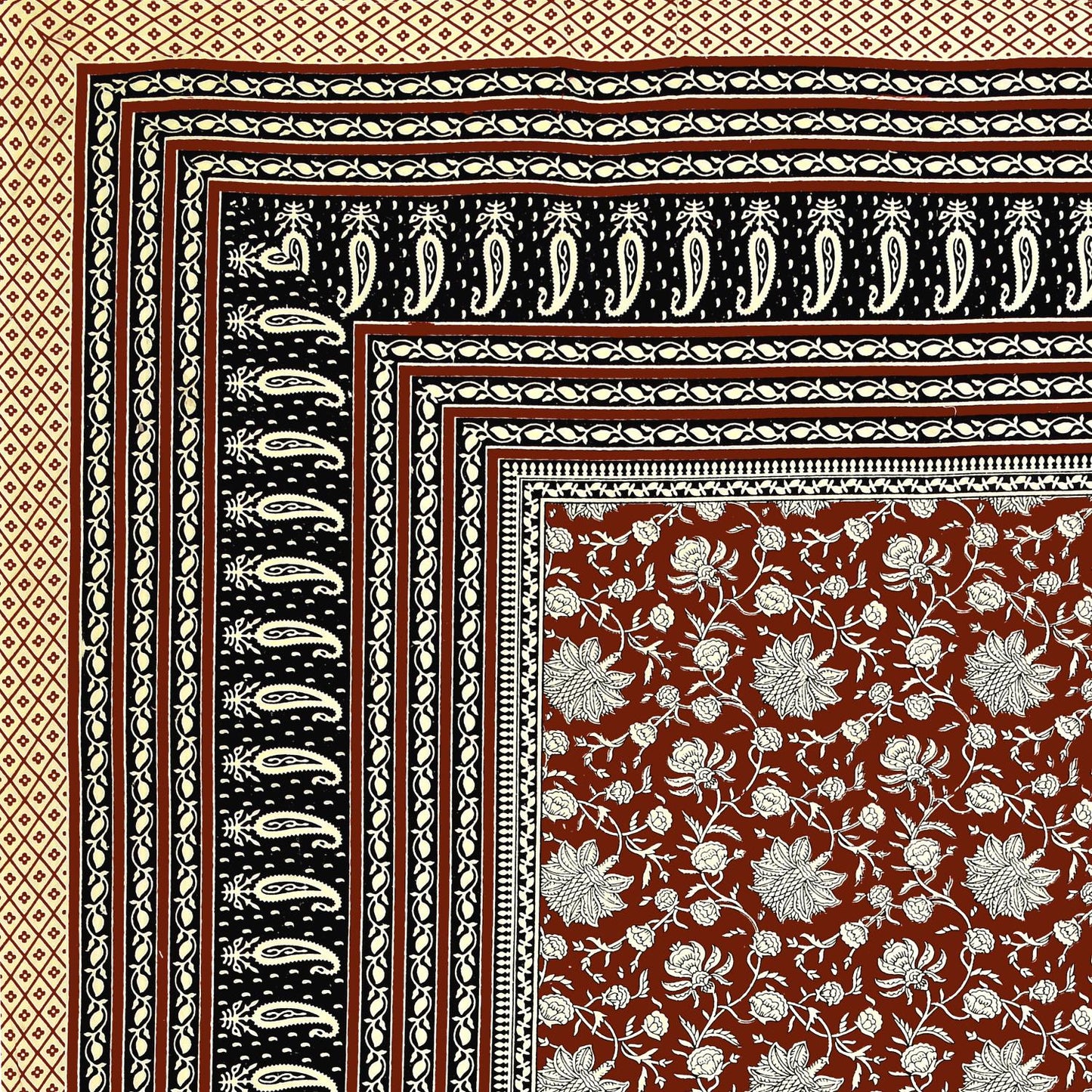 Rajasthani Cotton King Size Printed Flat Bedsheet  90*108 With 2 Zipper Pillow Cover