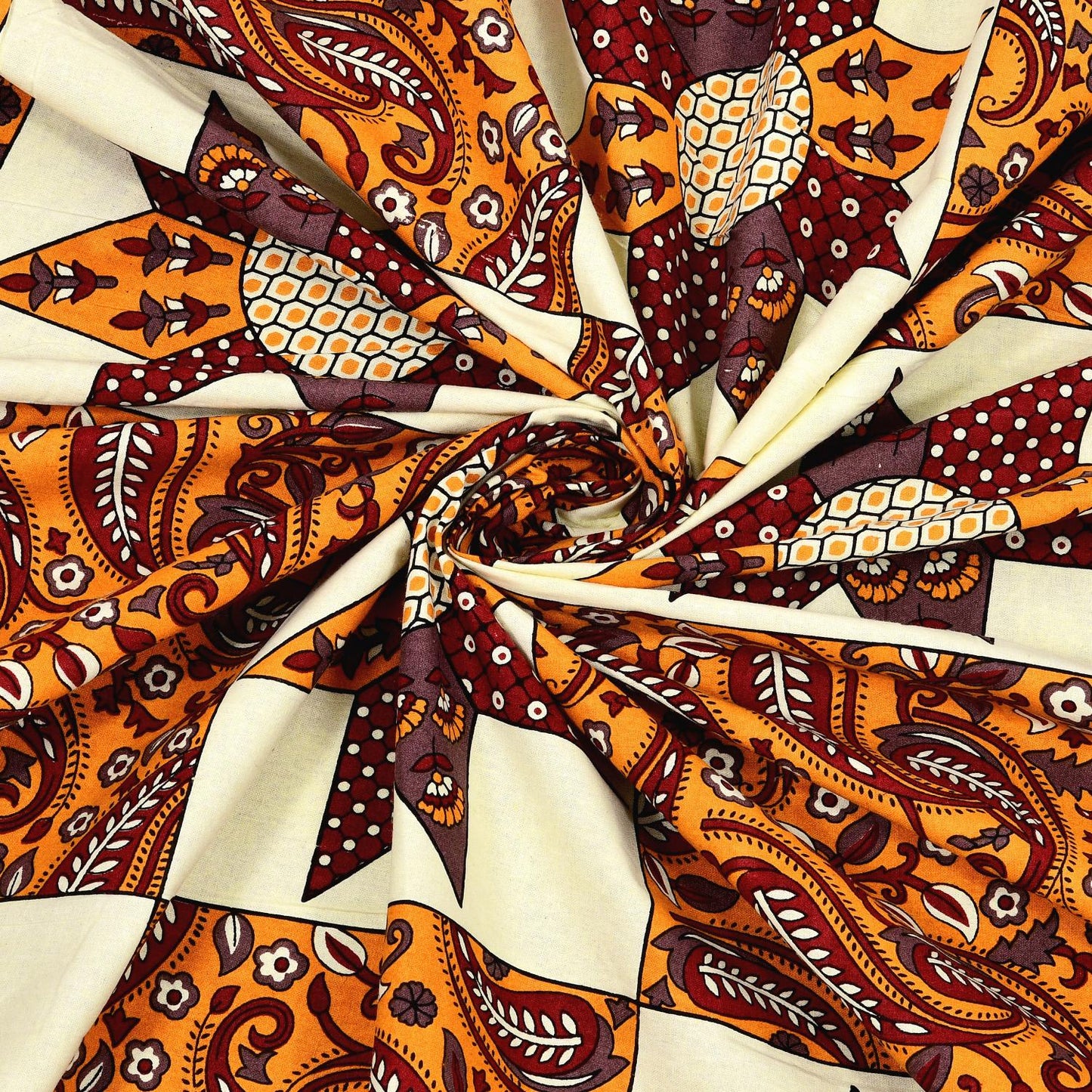 Rajasthani Cotton King Size Printed Flat Bedsheet  90*108 With 2 Zipper Pillow Cover
