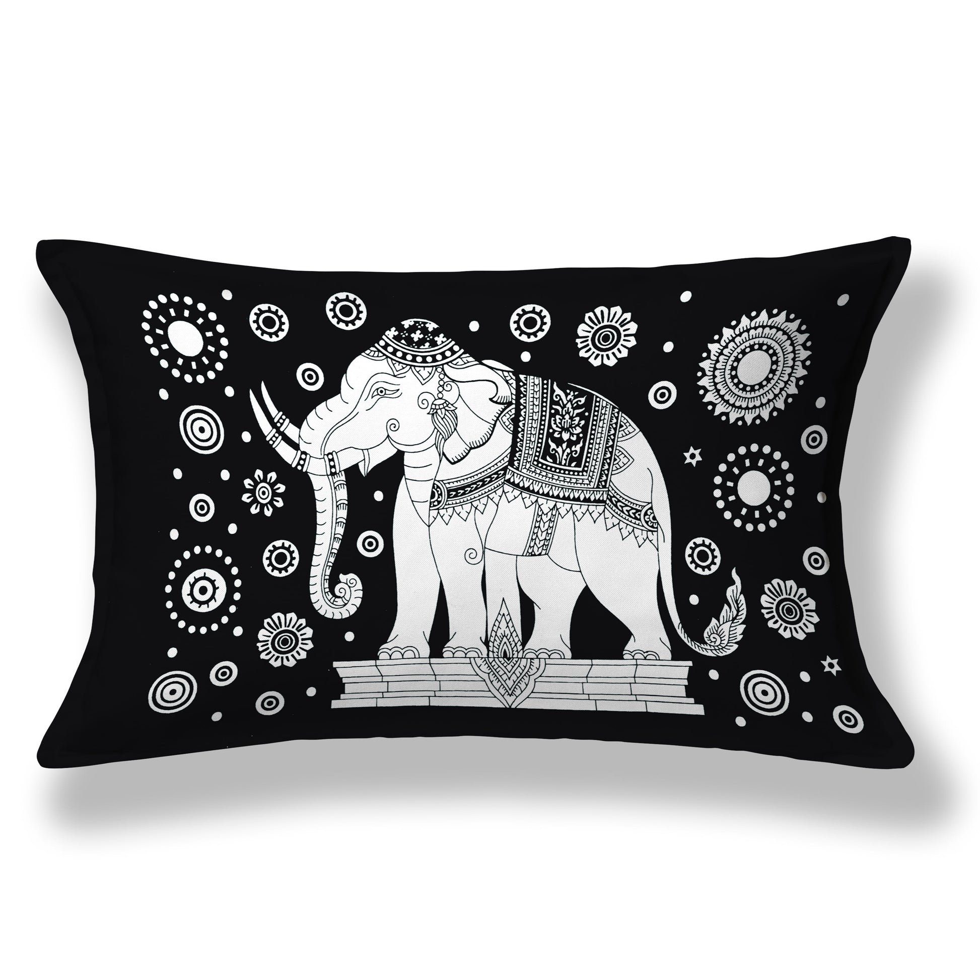 Rajasthani Elephant Printed Cotton Single Bed Sheet  with 1 Pillow Cover