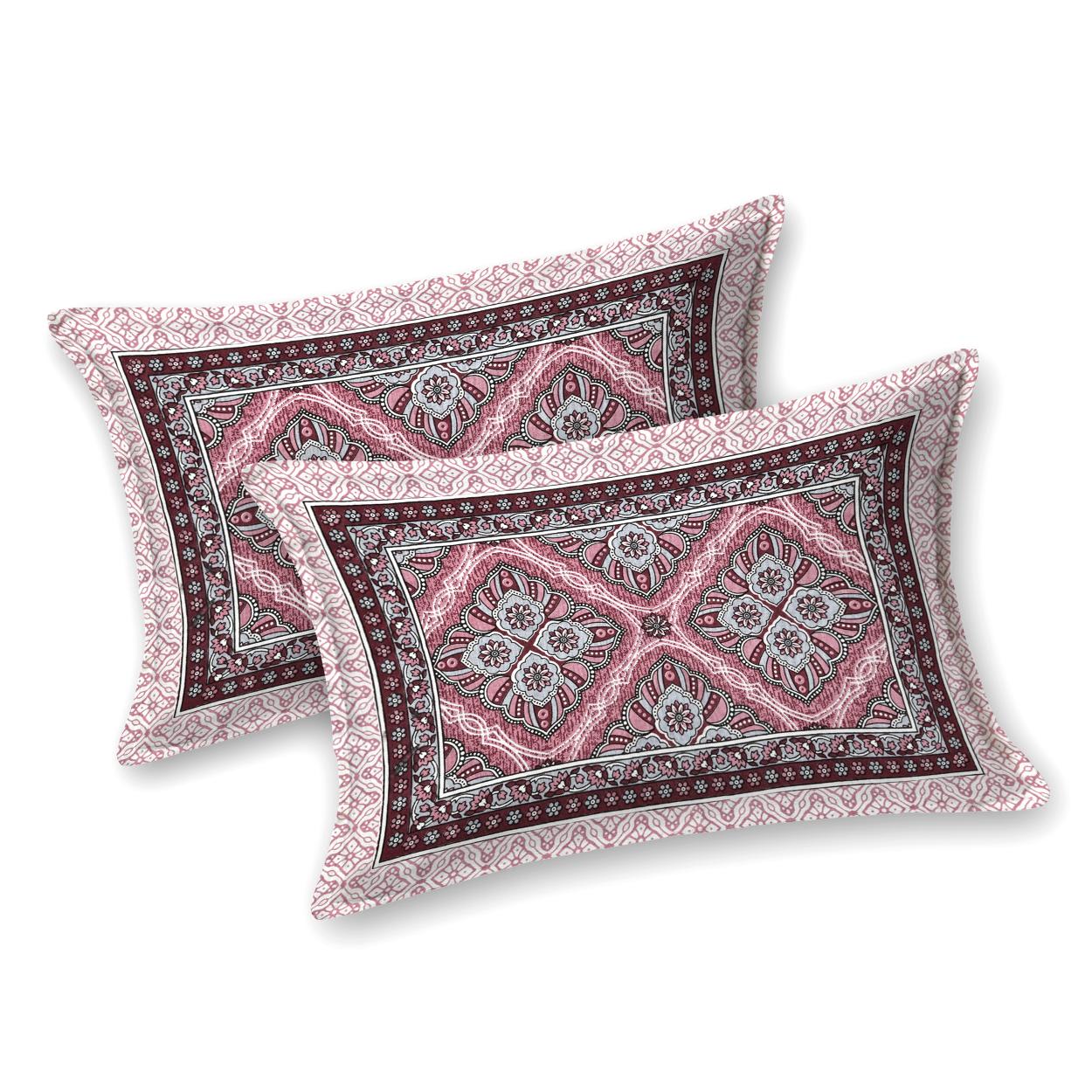 Jaipuri Cotton Double  Flat Bedsheet  With 2 Pillow Cover