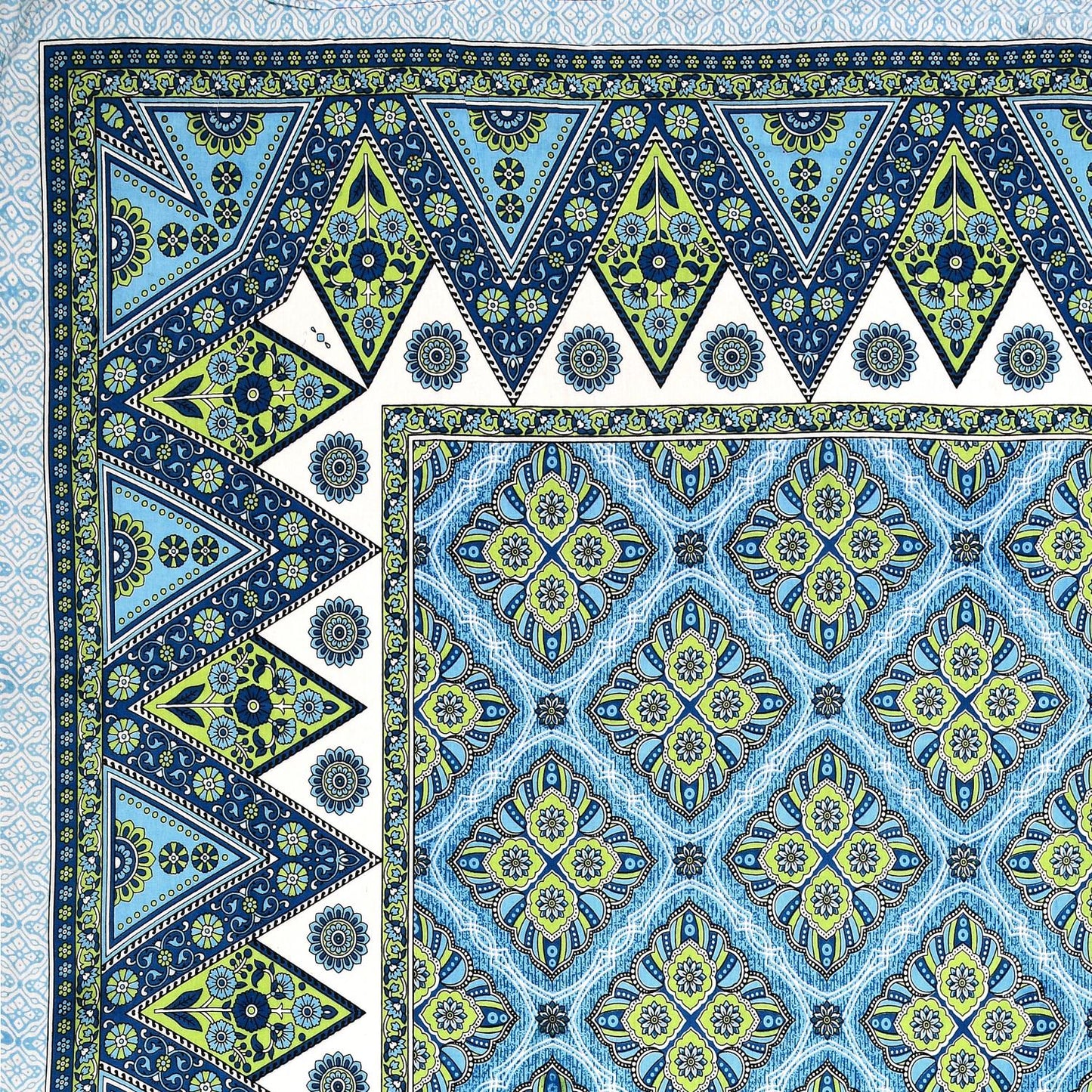 Jaipuri Cotton Double  Flat Bedsheet  With 2 Pillow Cover