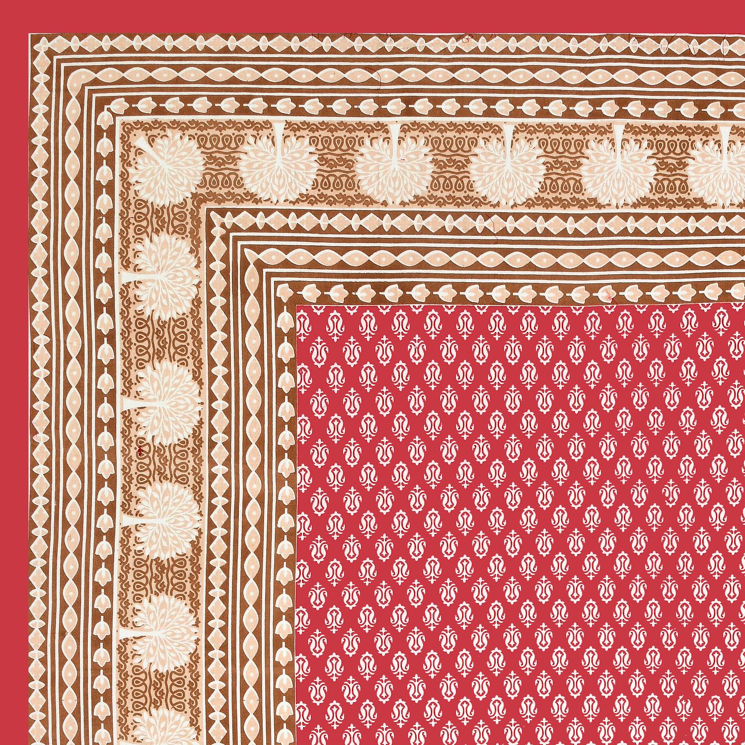 Jaipuri Cotton Double  Flat Bedsheet  With 2 Pillow Cover
