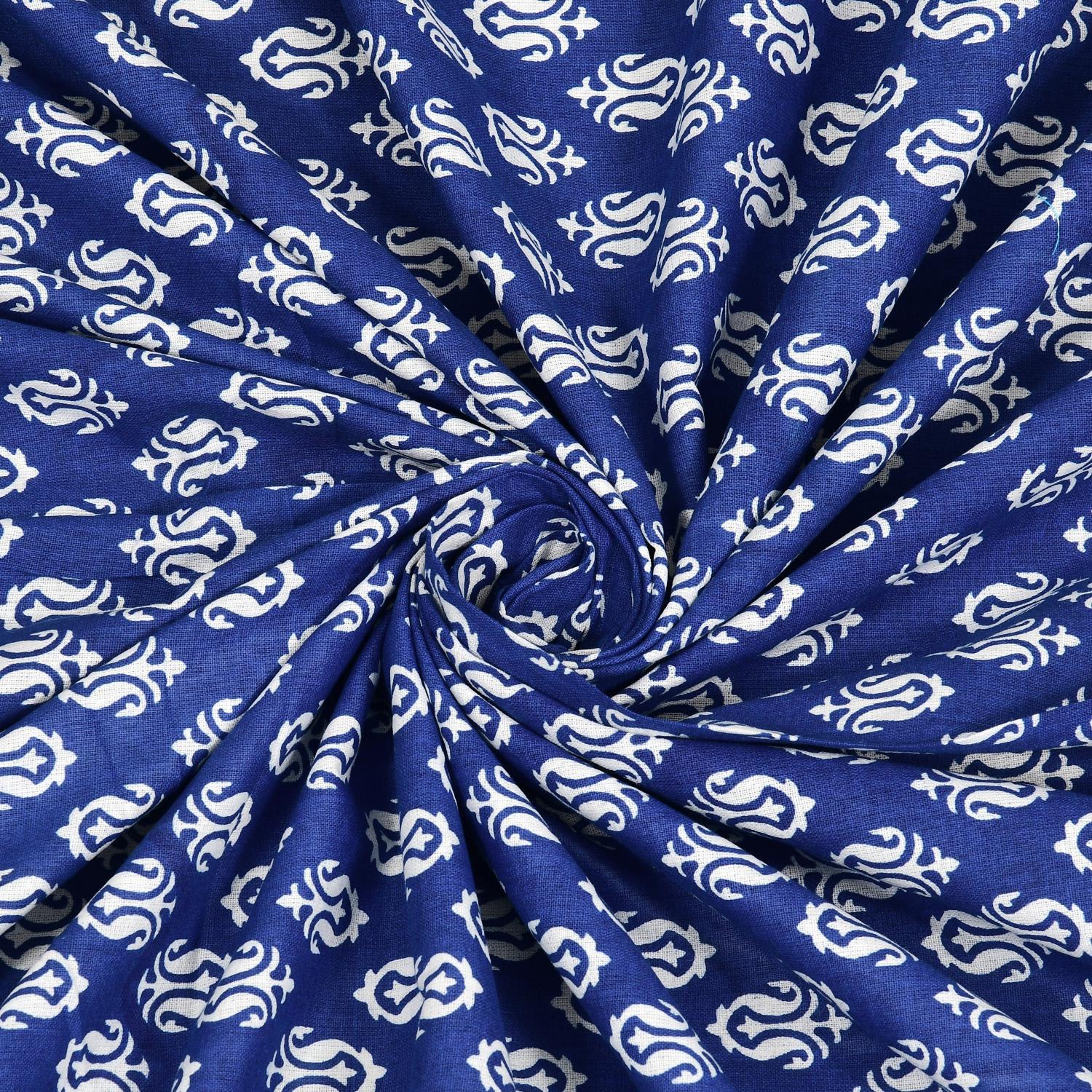 Jaipuri Cotton Double  Flat Bedsheet  With 2 Pillow Cover