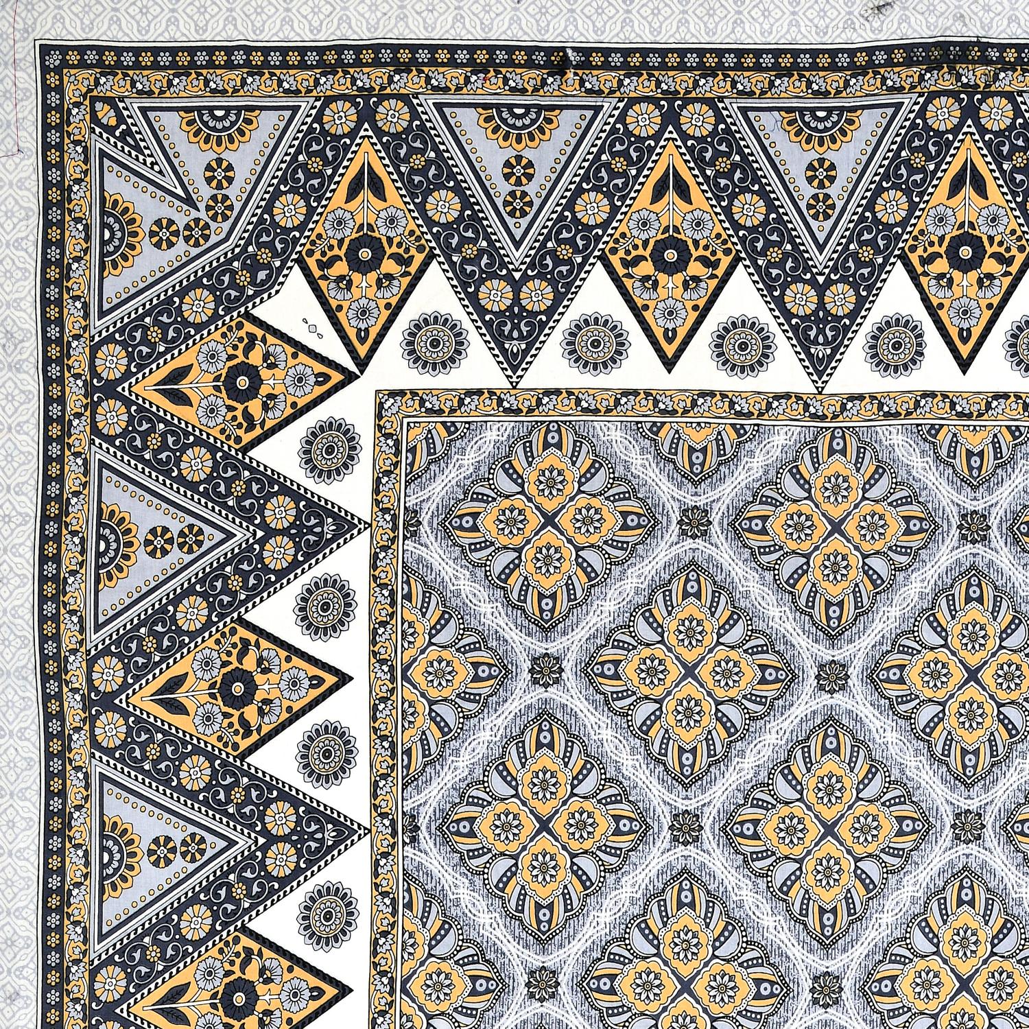 Jaipuri Cotton Double  Flat Bedsheet  With 2 Pillow Cover