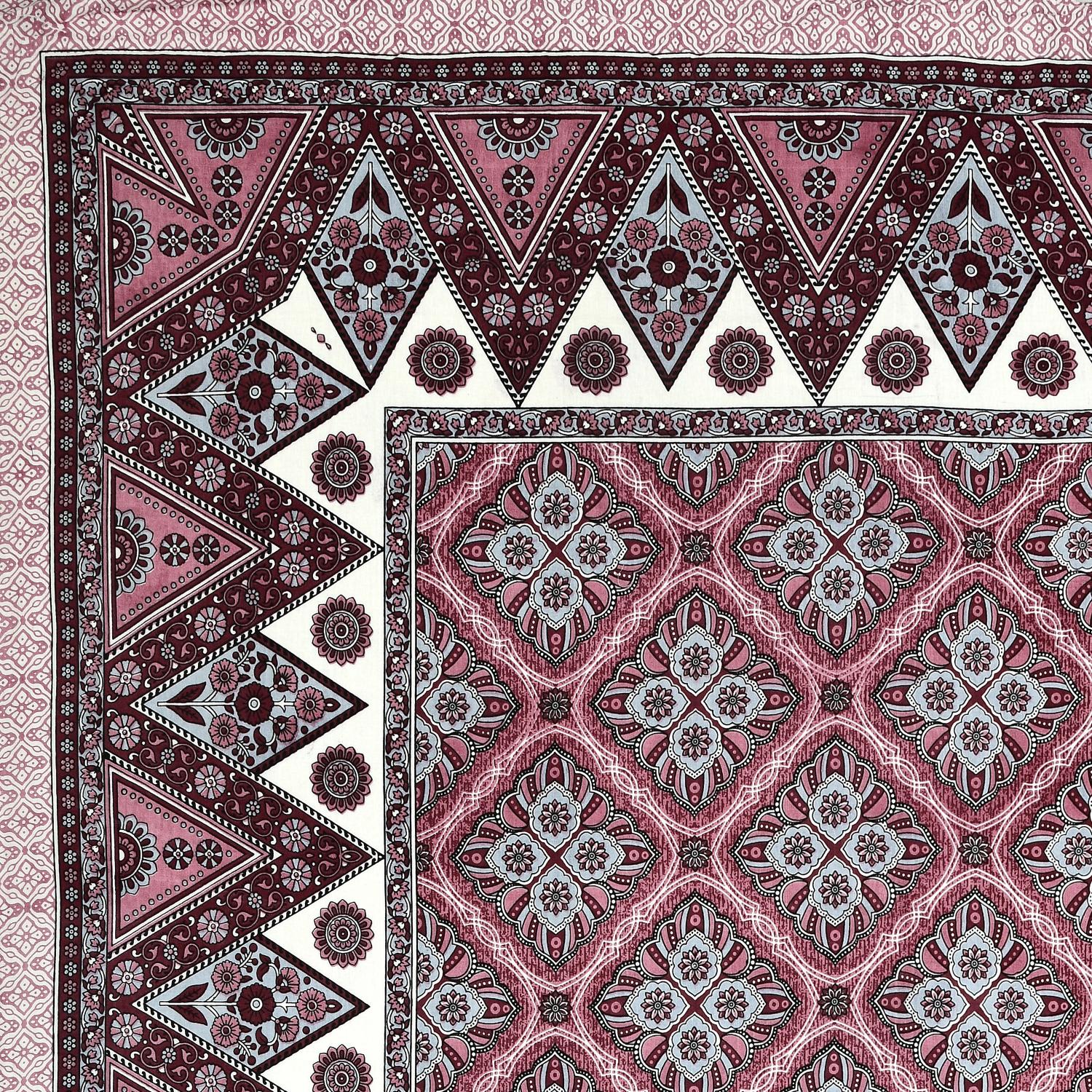 Jaipuri Cotton Double  Flat Bedsheet  With 2 Pillow Cover