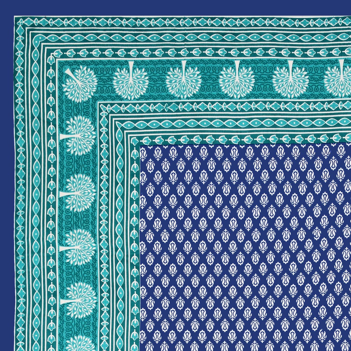 Jaipuri Cotton Double  Flat Bedsheet  With 2 Pillow Cover