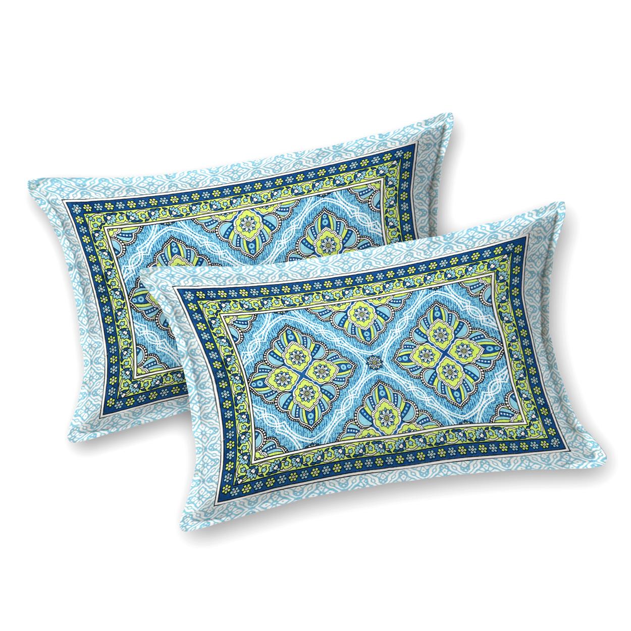 Jaipuri Cotton Double  Flat Bedsheet  With 2 Pillow Cover