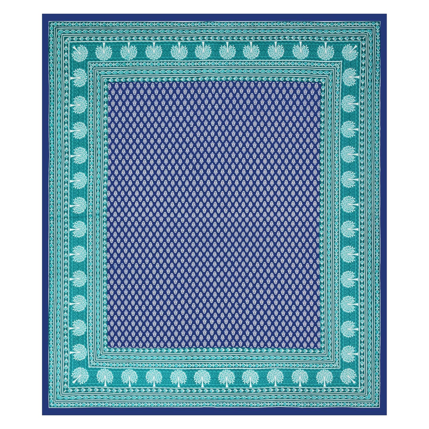 Jaipuri Cotton Double  Flat Bedsheet  With 2 Pillow Cover