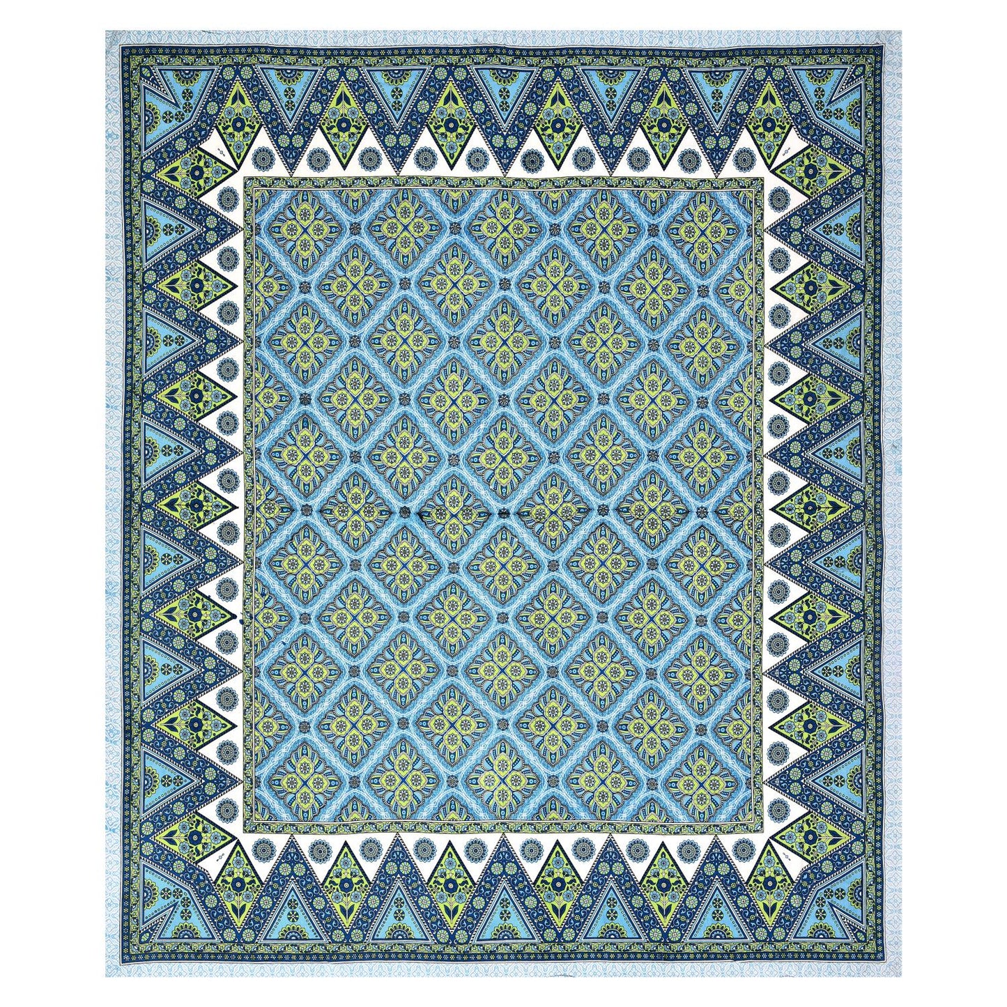 Jaipuri Cotton Double  Flat Bedsheet  With 2 Pillow Cover
