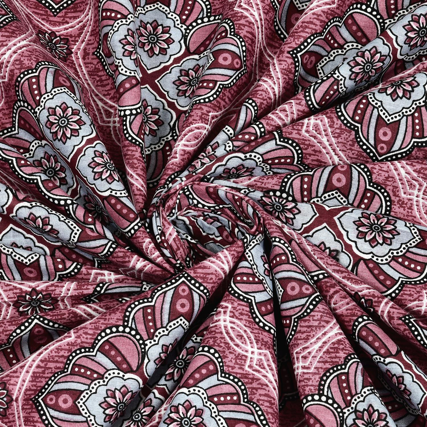 Jaipuri Cotton Double  Flat Bedsheet  With 2 Pillow Cover