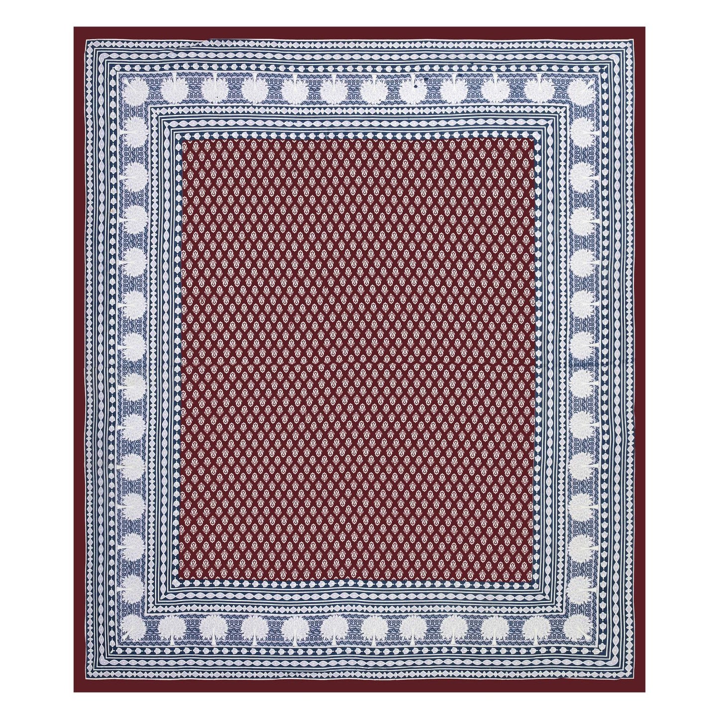 Jaipuri Cotton Double  Flat Bedsheet  With 2 Pillow Cover