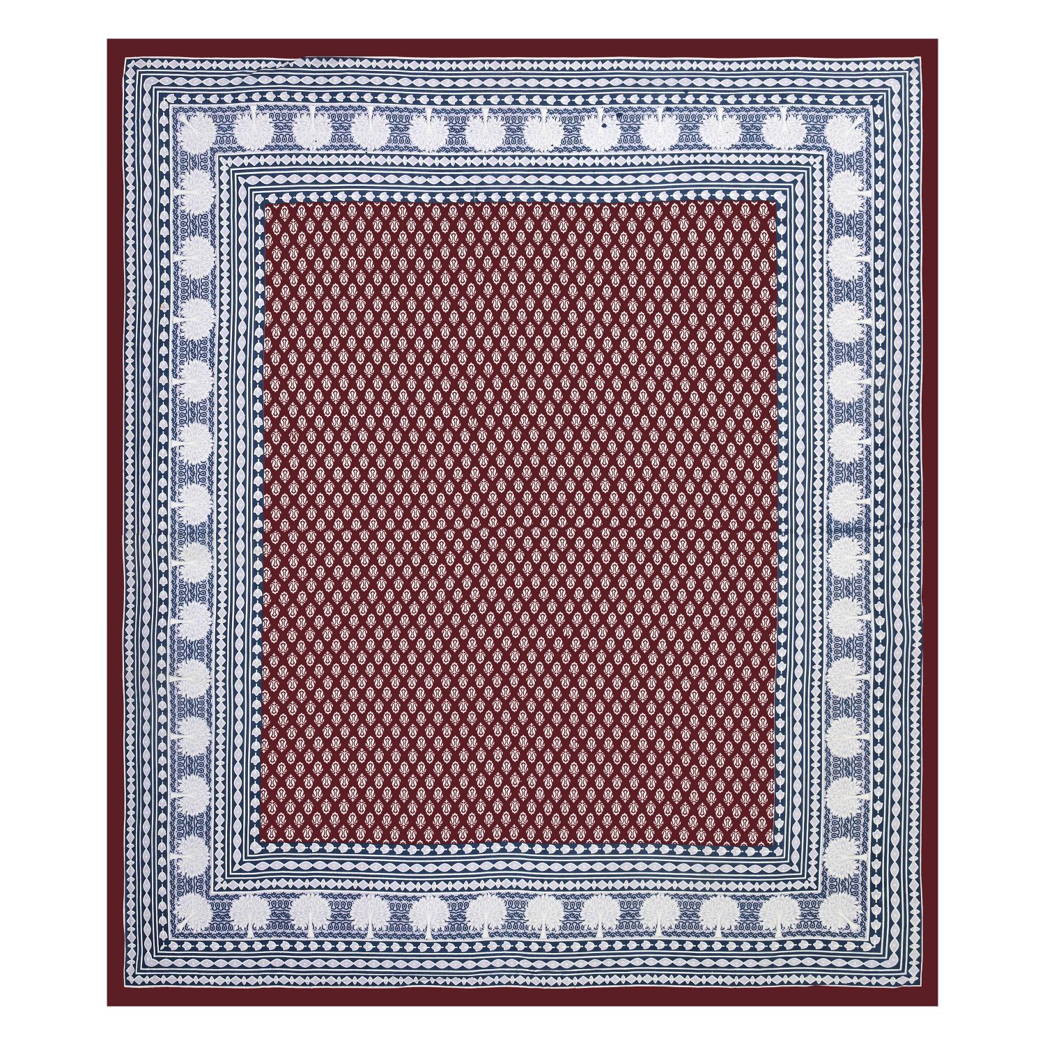 Jaipuri Cotton Double  Flat Bedsheet  With 2 Pillow Cover