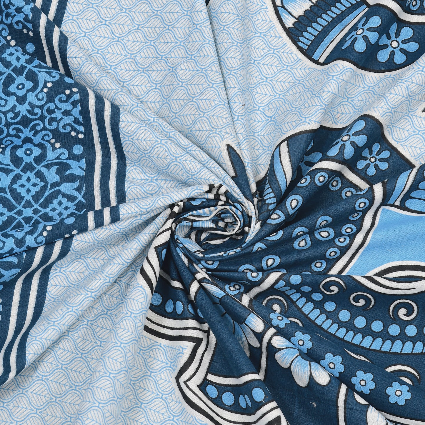 Rajasthani Jaipuri Traditional Double Bed Bedsheet with 2 Pillow Covers