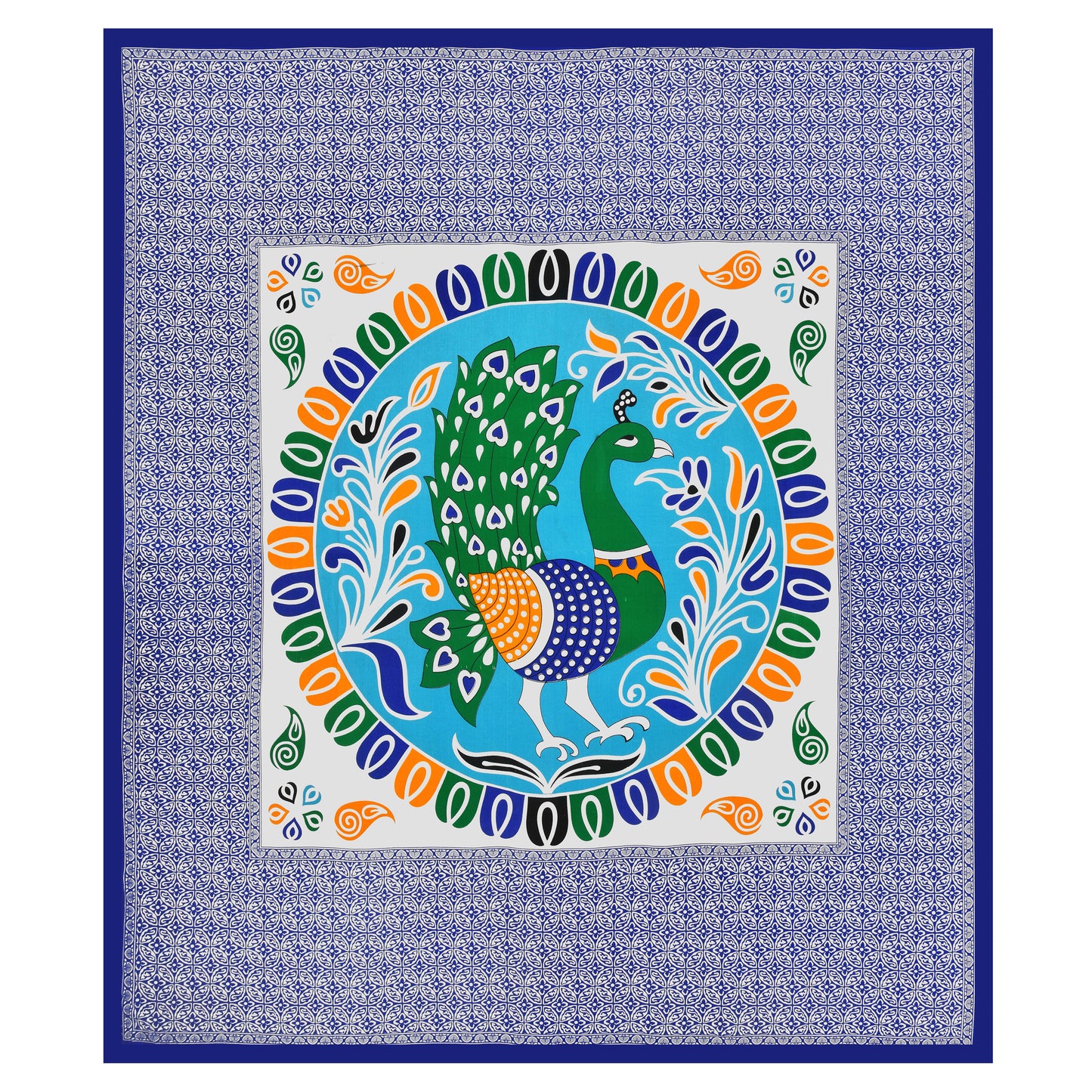 Rajasthani Jaipuri Traditional Double Bed Bedsheet with 2 Pillow Covers