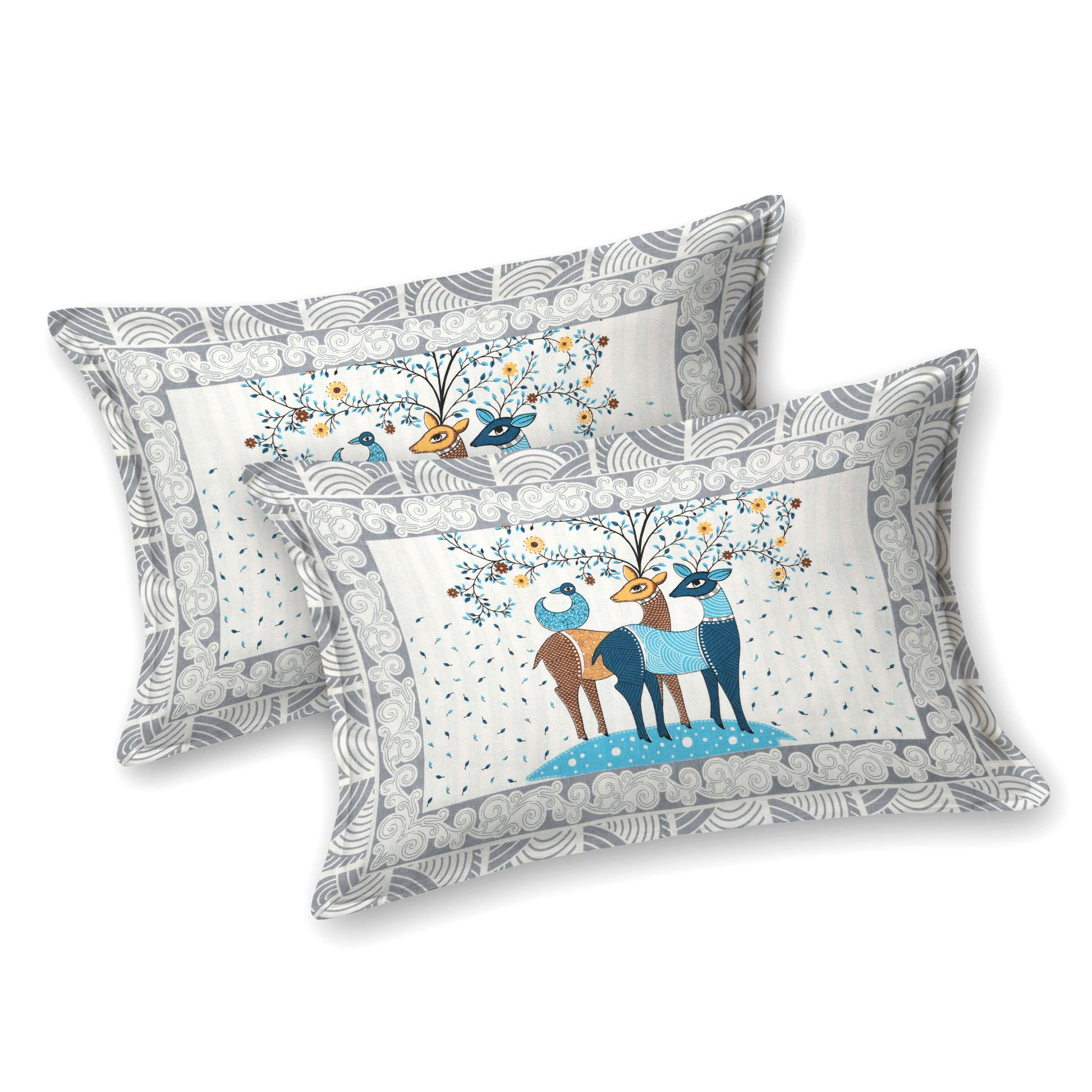 Rajasthani Jaipuri Traditional Double Bed Bedsheet with 2 Pillow Covers