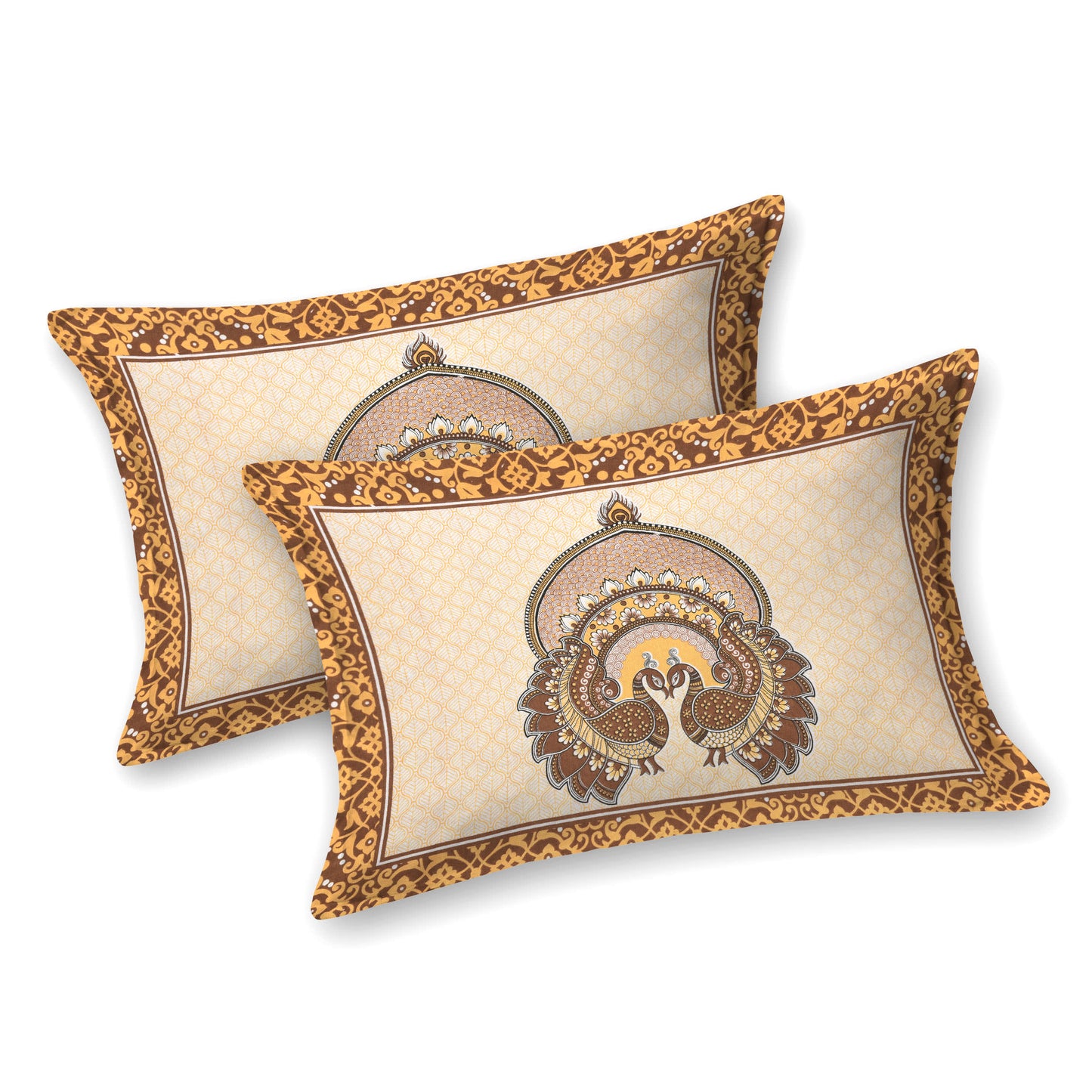 Rajasthani Jaipuri Traditional Double Bed Bedsheet with 2 Pillow Covers