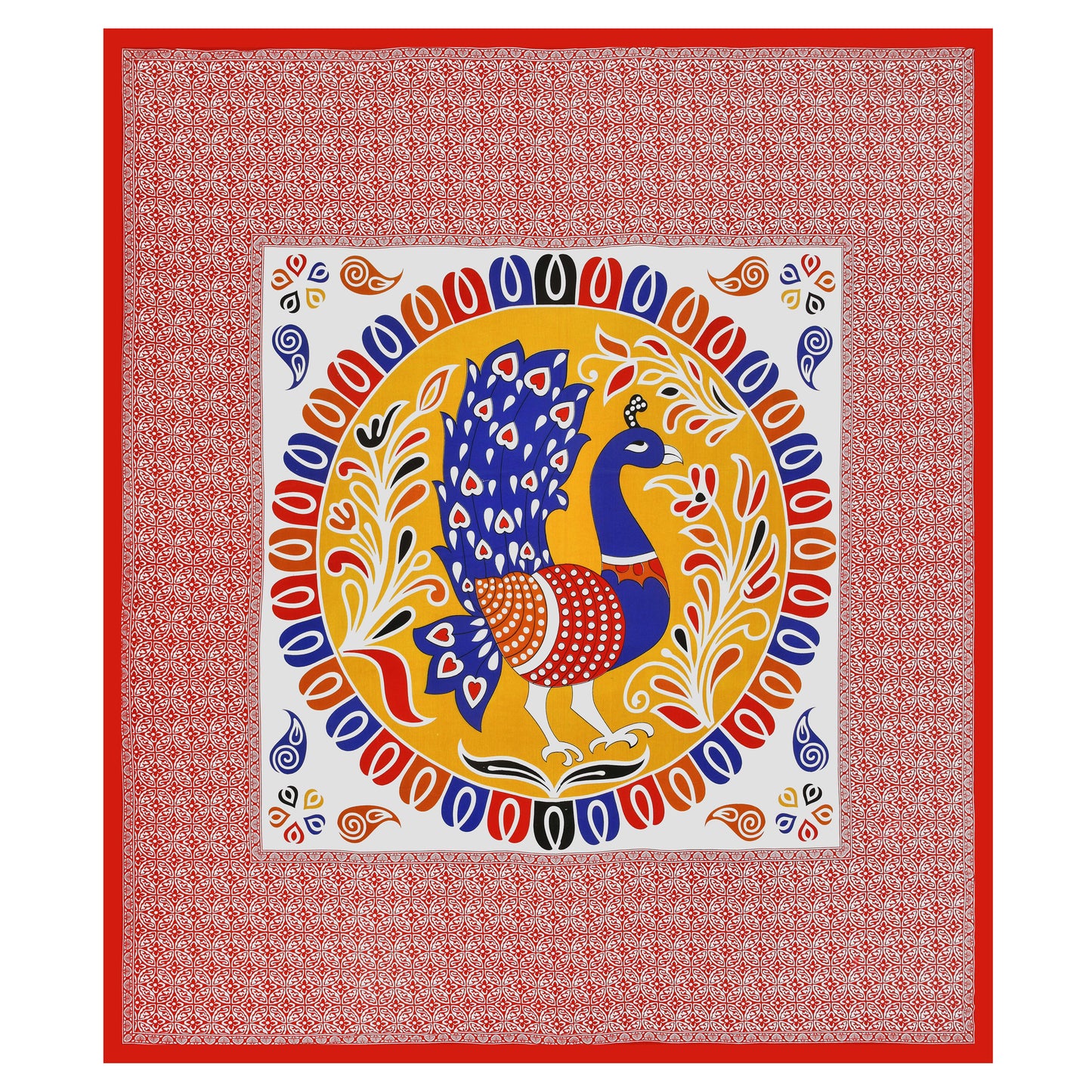 Rajasthani Jaipuri Traditional Double Bed Bedsheet with 2 Pillow Covers