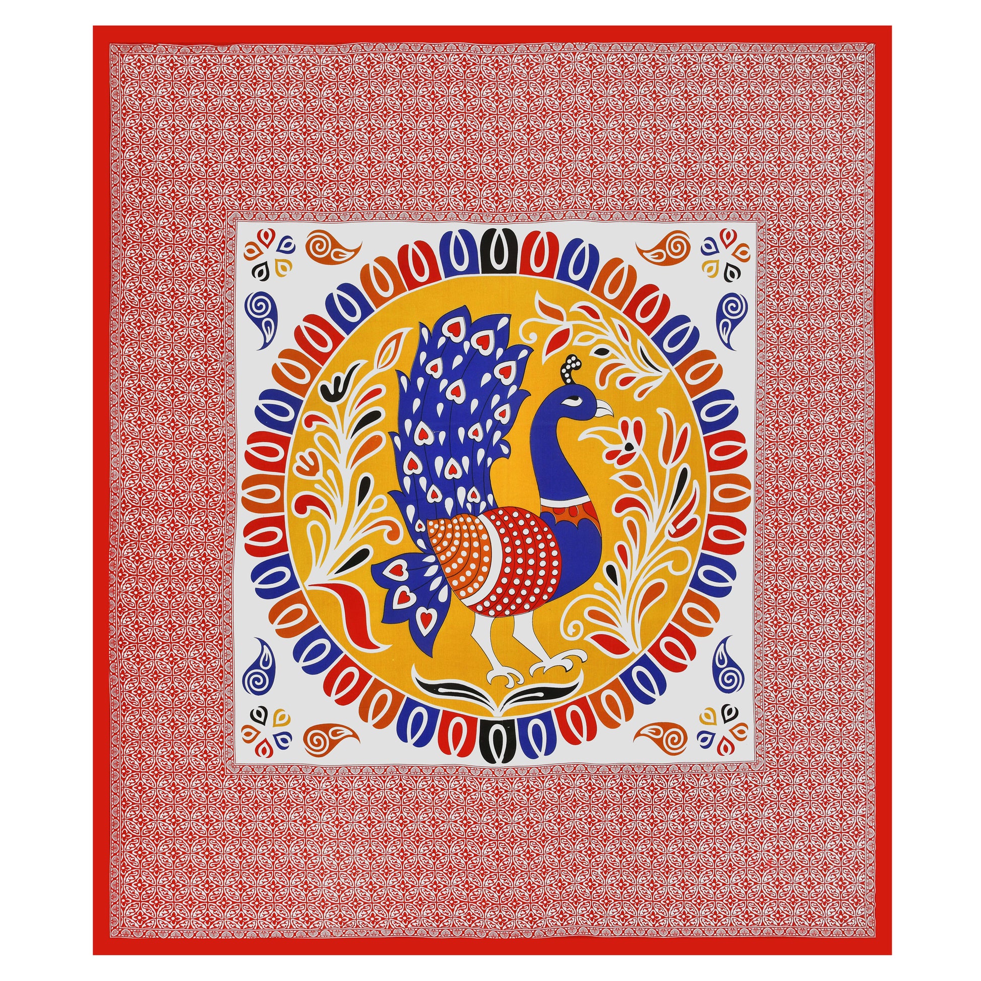 Rajasthani Jaipuri Traditional Double Bed Bedsheet with 2 Pillow Covers