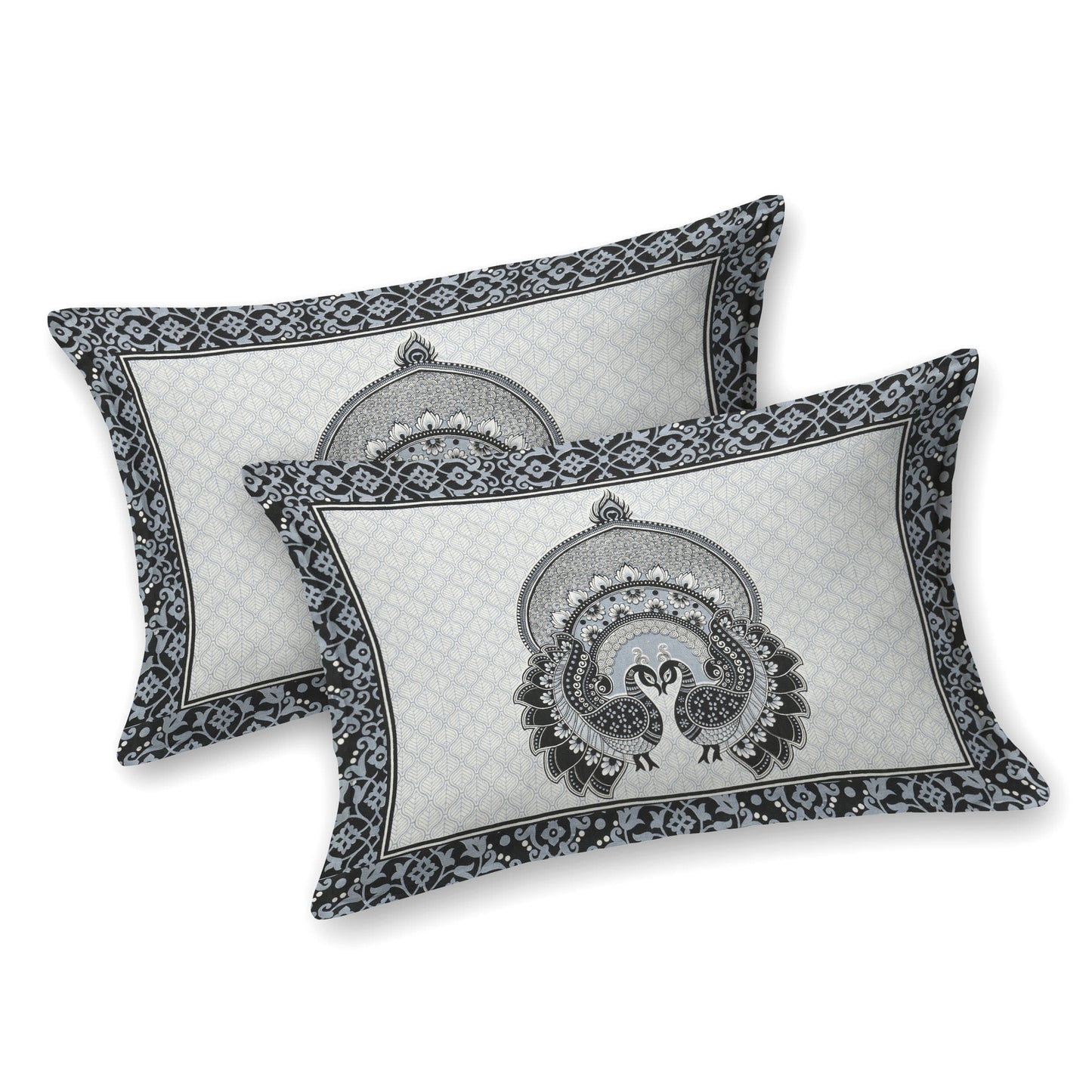 Rajasthani Jaipuri Traditional Double Bed Bedsheet with 2 Pillow Covers