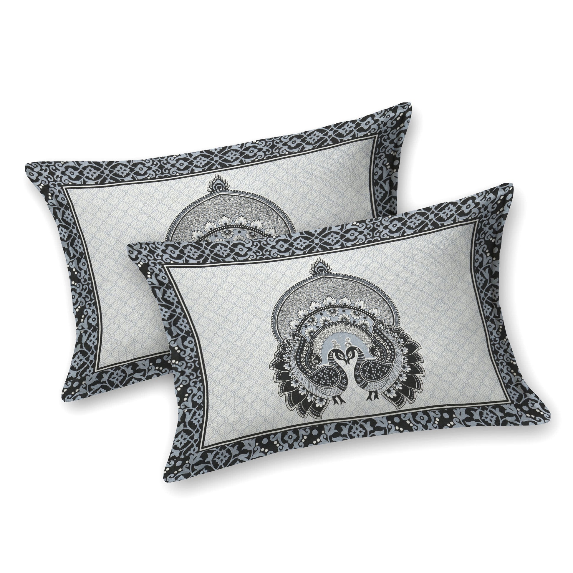 Rajasthani Jaipuri Traditional Double Bed Bedsheet with 2 Pillow Covers