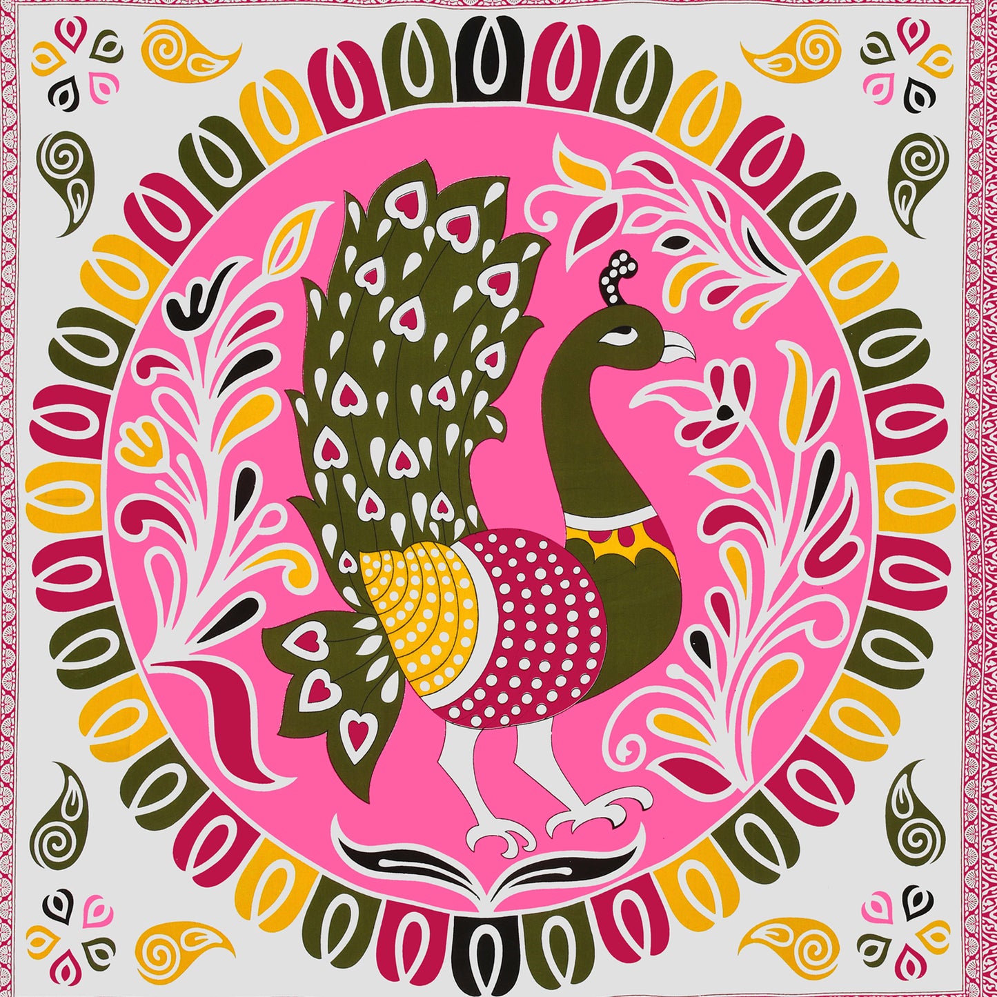 Rajasthani Jaipuri Traditional Double Bed Bedsheet with 2 Pillow Covers
