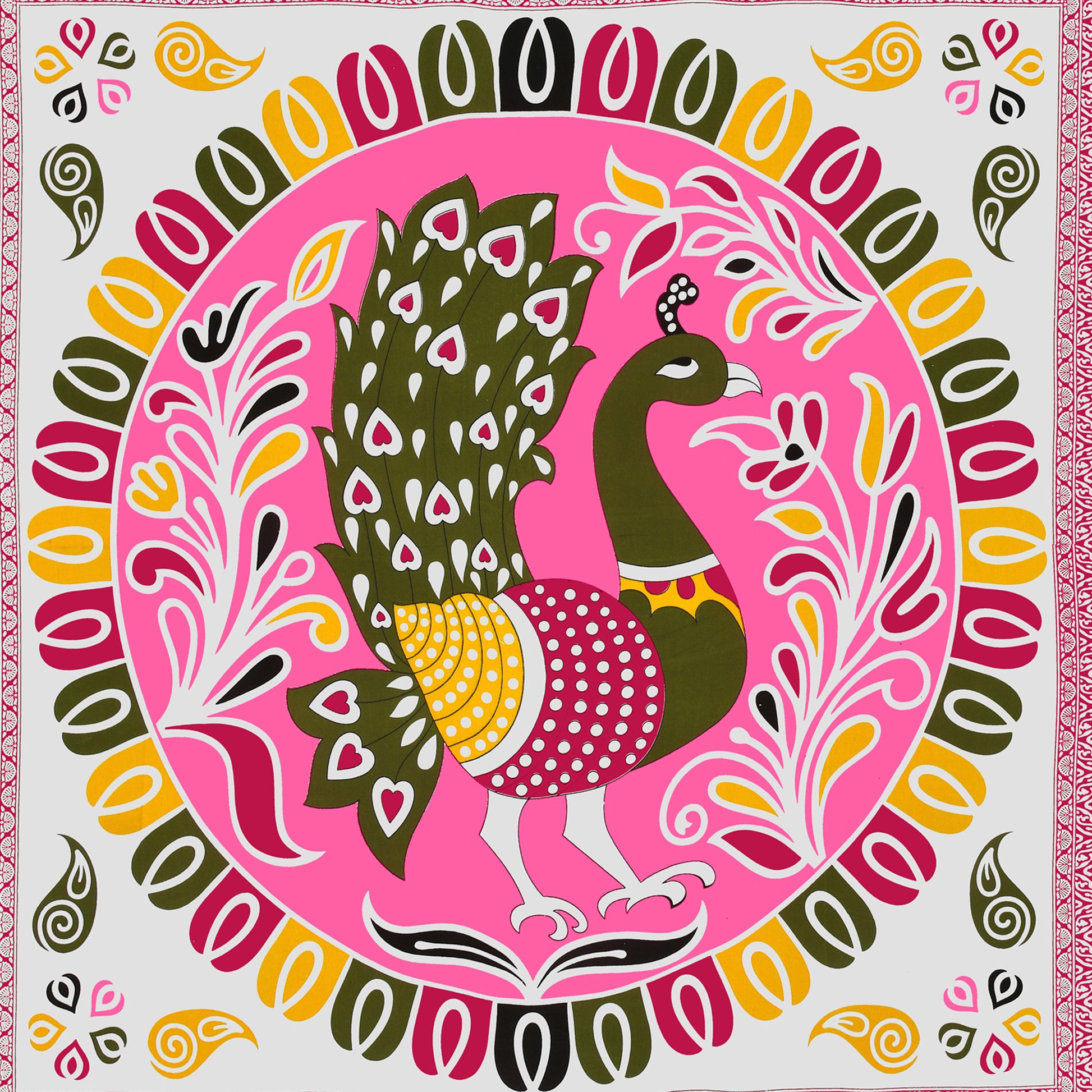 Rajasthani Jaipuri Traditional Double Bed Bedsheet with 2 Pillow Covers