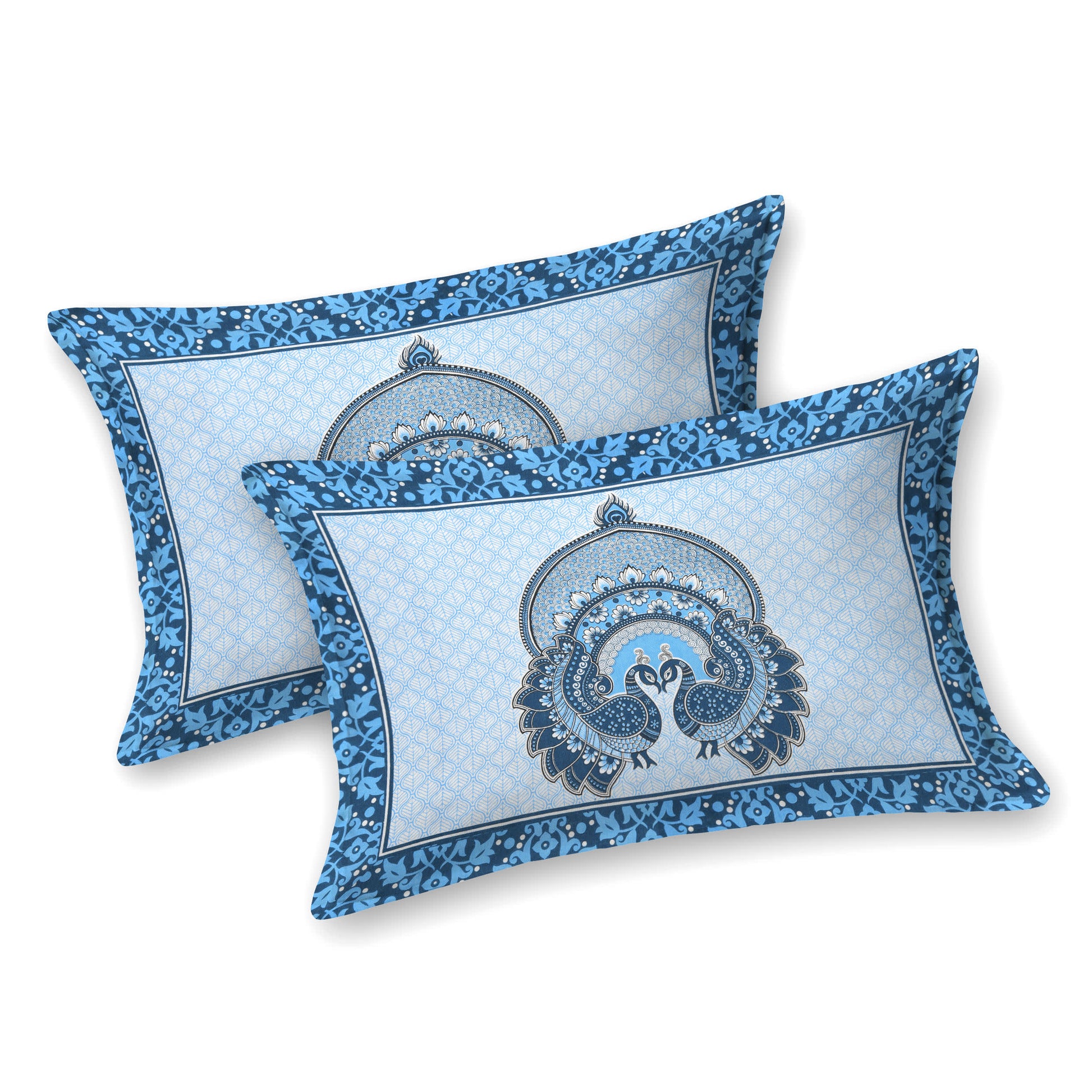 Rajasthani Jaipuri Traditional Double Bed Bedsheet with 2 Pillow Covers