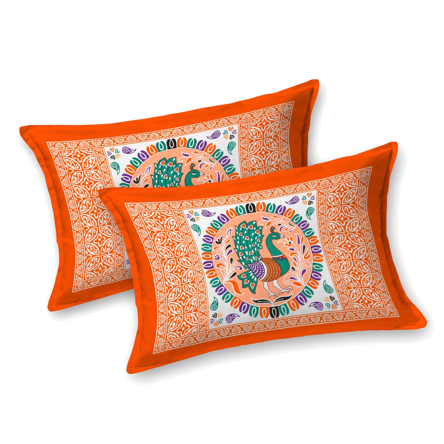 Rajasthani Jaipuri Traditional Double Bed Bedsheet with 2 Pillow Covers