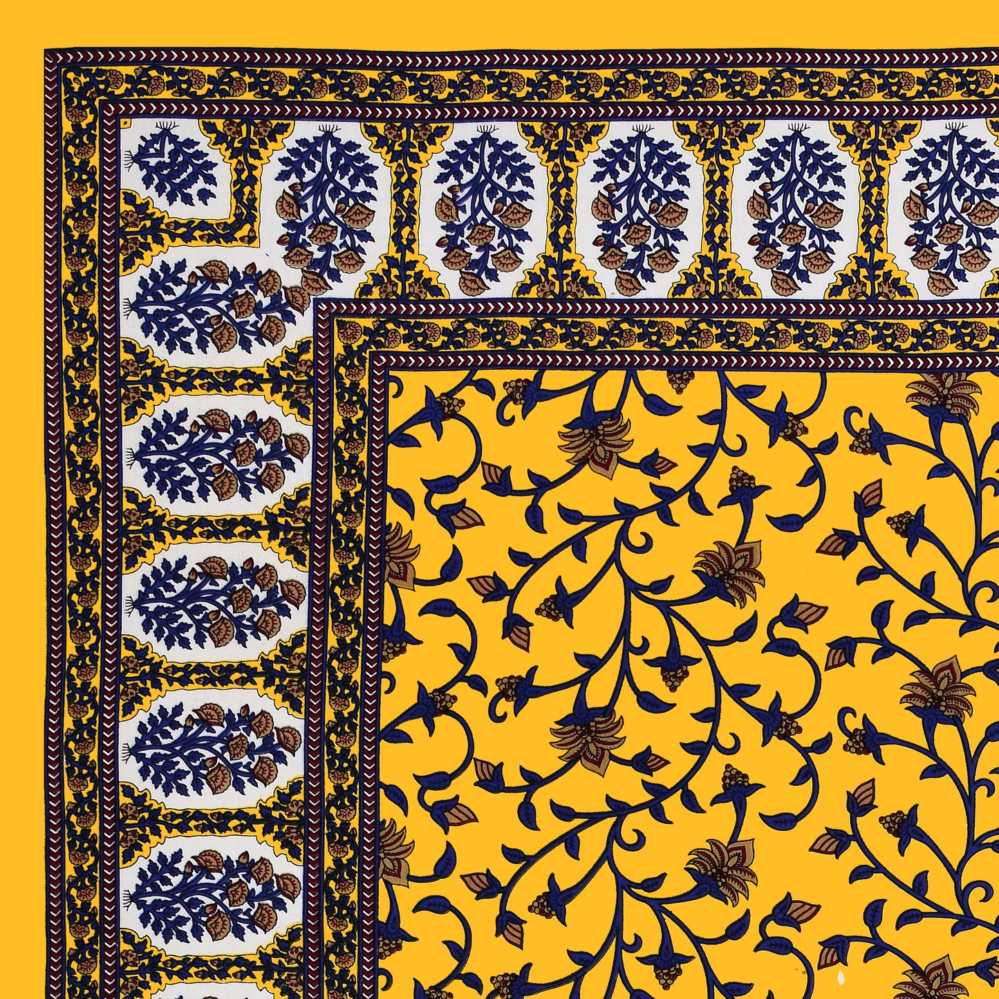 Rajasthani Jaipuri Traditional Double Bed Bedsheet with 2 Pillow Covers