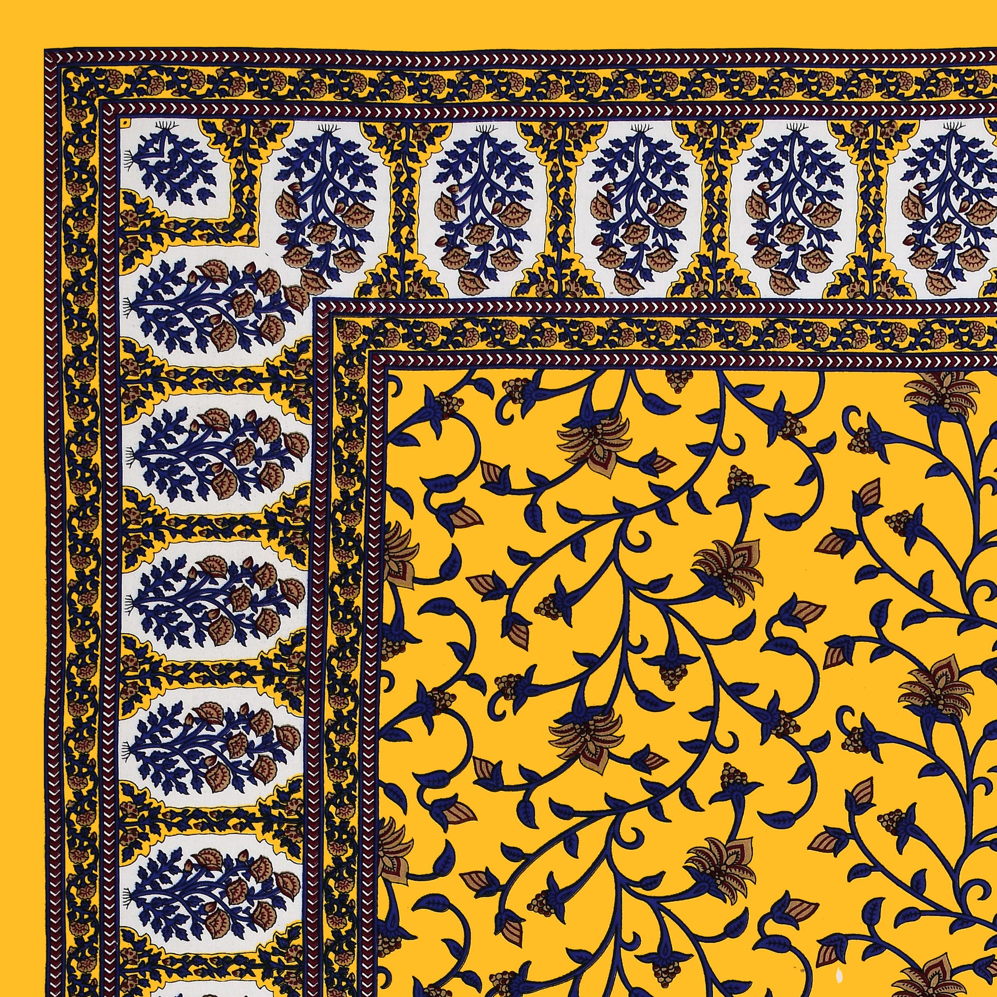 Rajasthani Jaipuri Traditional Double Bed Bedsheet with 2 Pillow Covers
