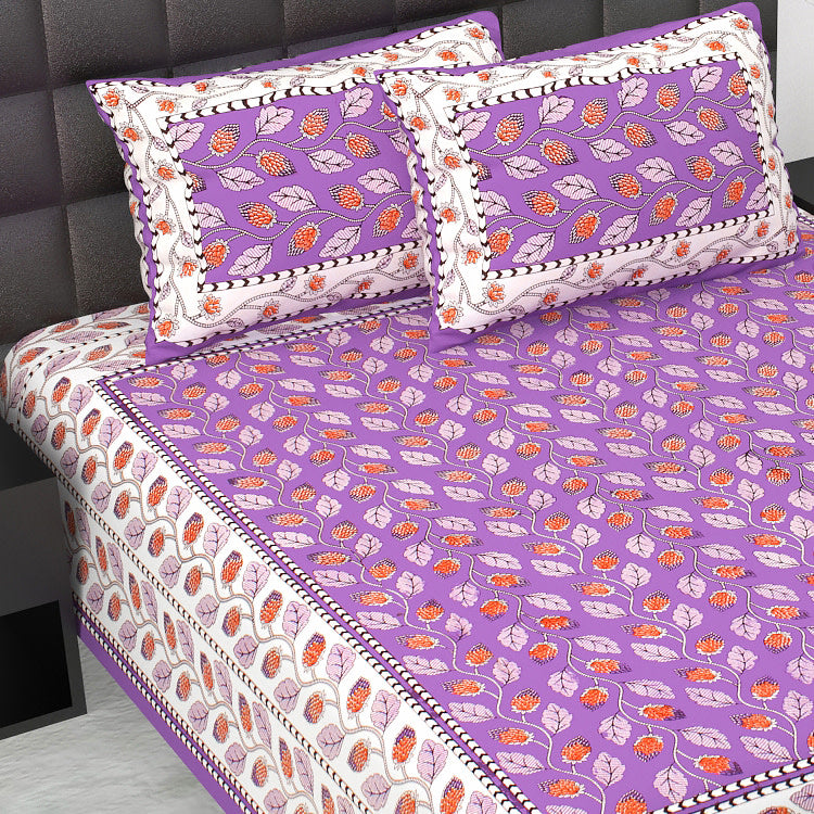Rajasthani Jaipuri Traditional Double Bed Bedsheet with 2 Pillow Covers