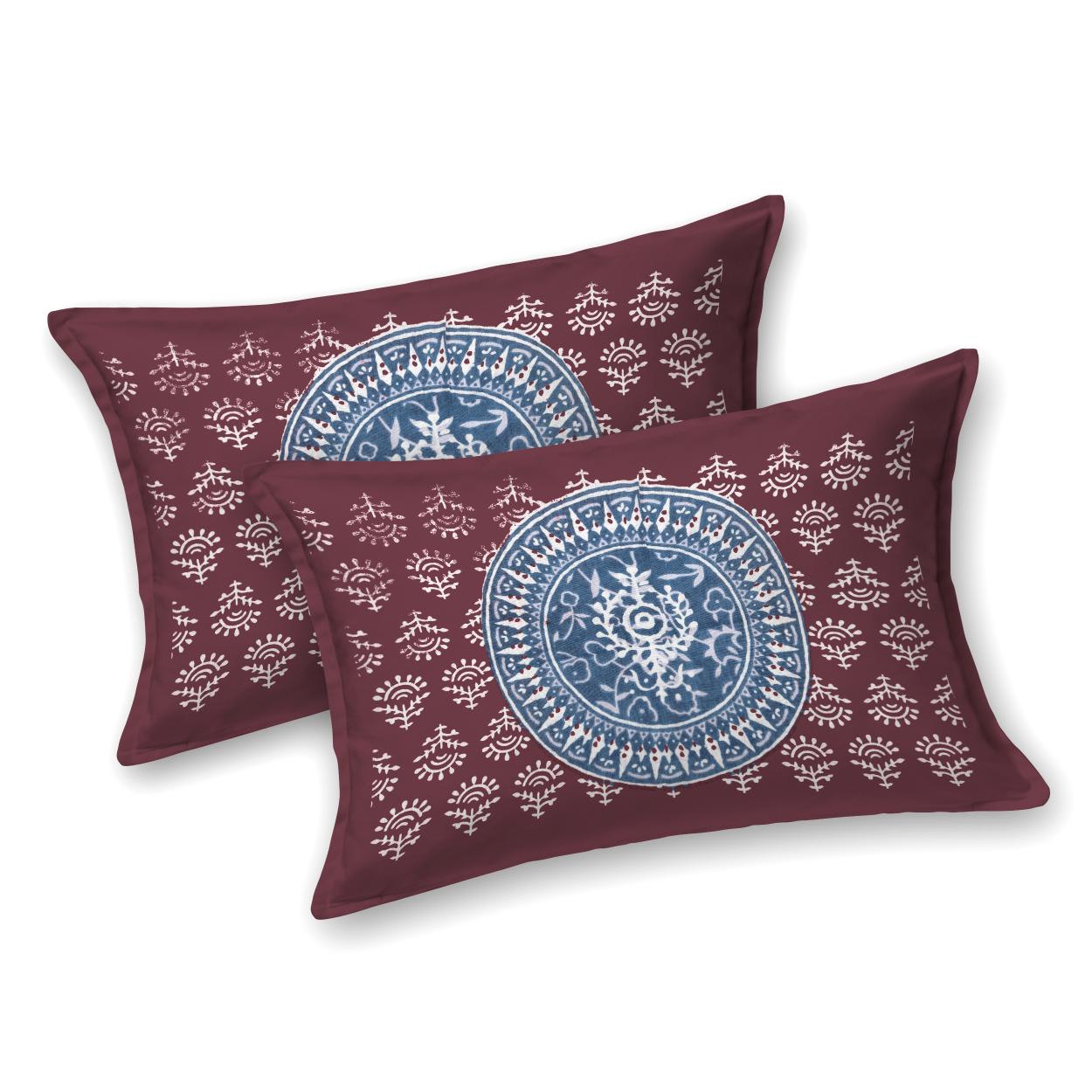 Rajasthani Jaipuri Traditional Double Bed Bedsheet with 2 Pillow Covers