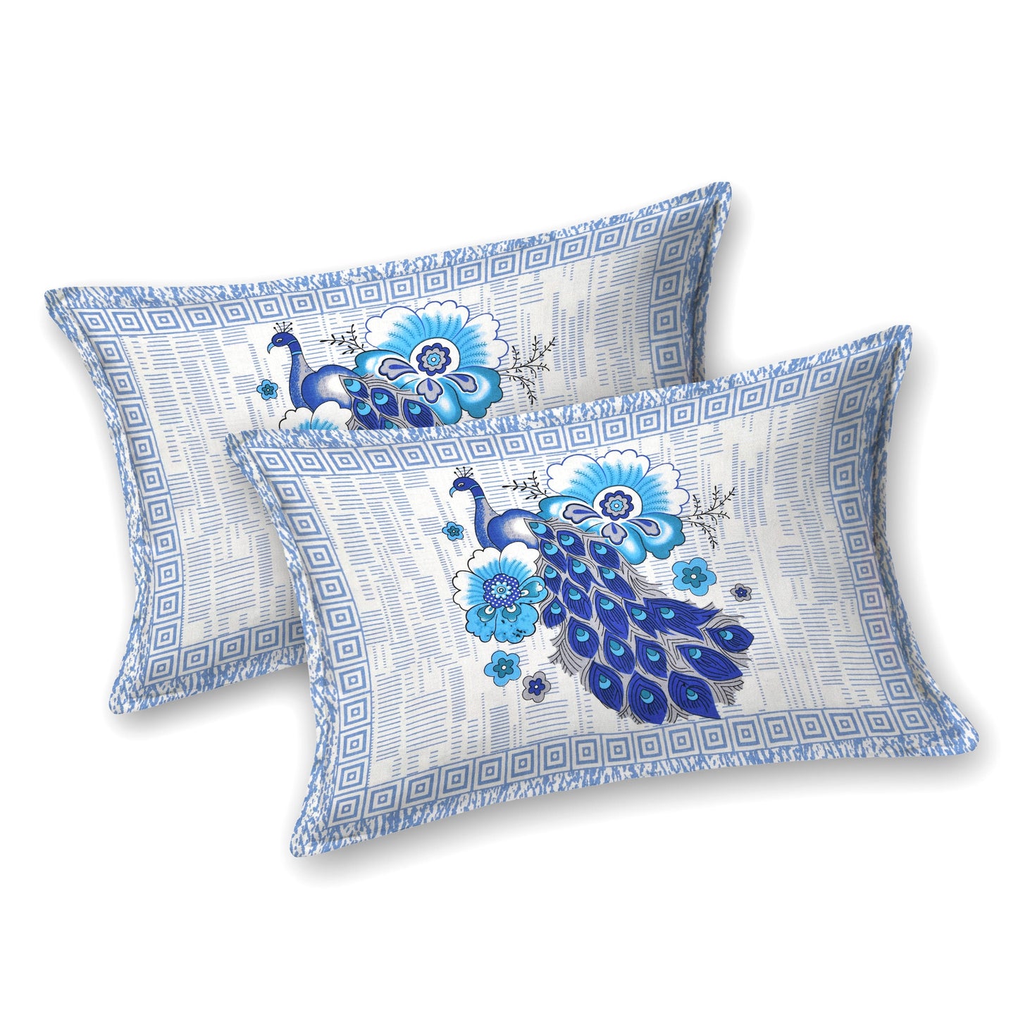Rajasthani Jaipuri Traditional Double Bed Bedsheet with 2 Pillow Covers